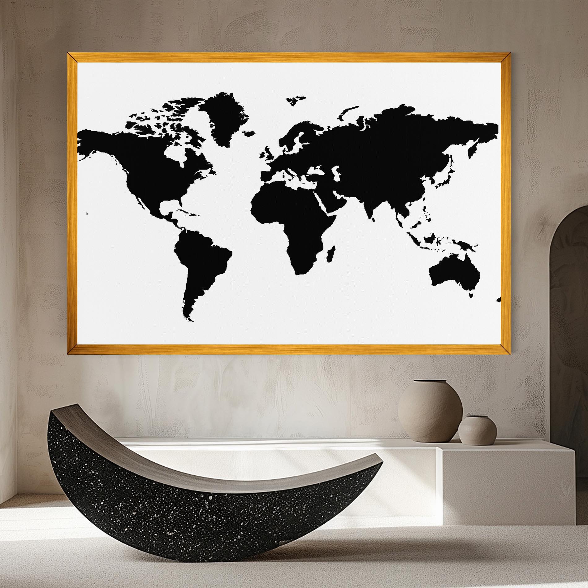 Tablou Canvas Global Black Map mockup 8