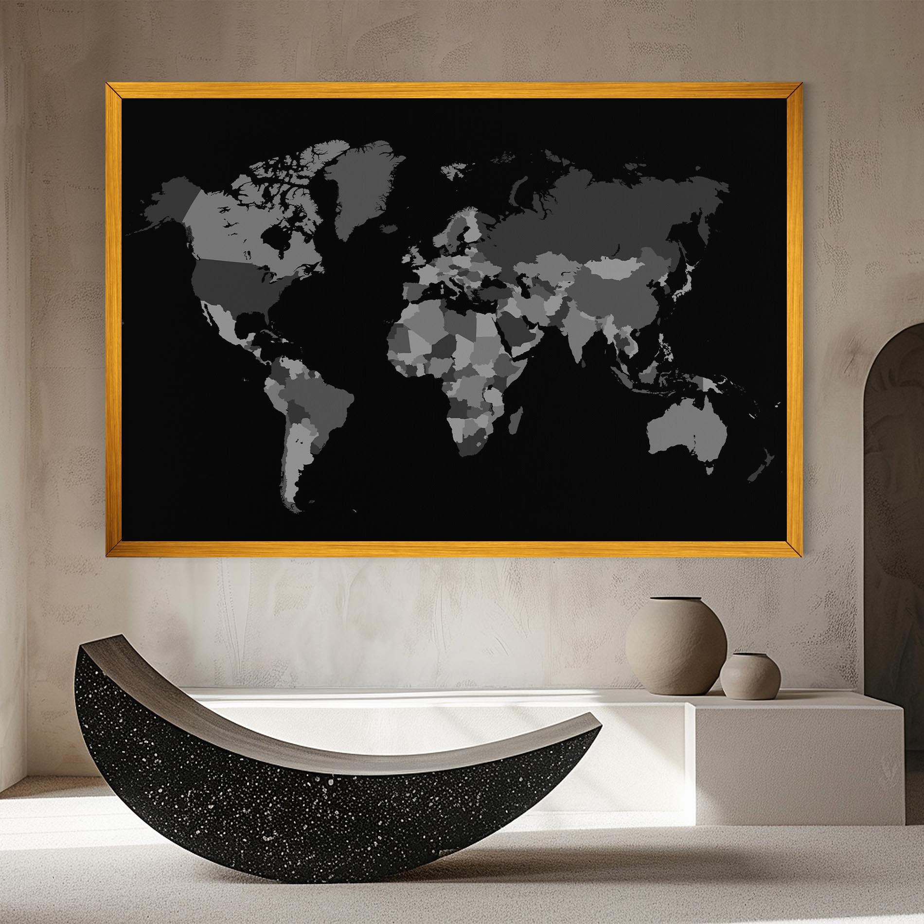 Tablou Canvas Grey Map World mockup 8