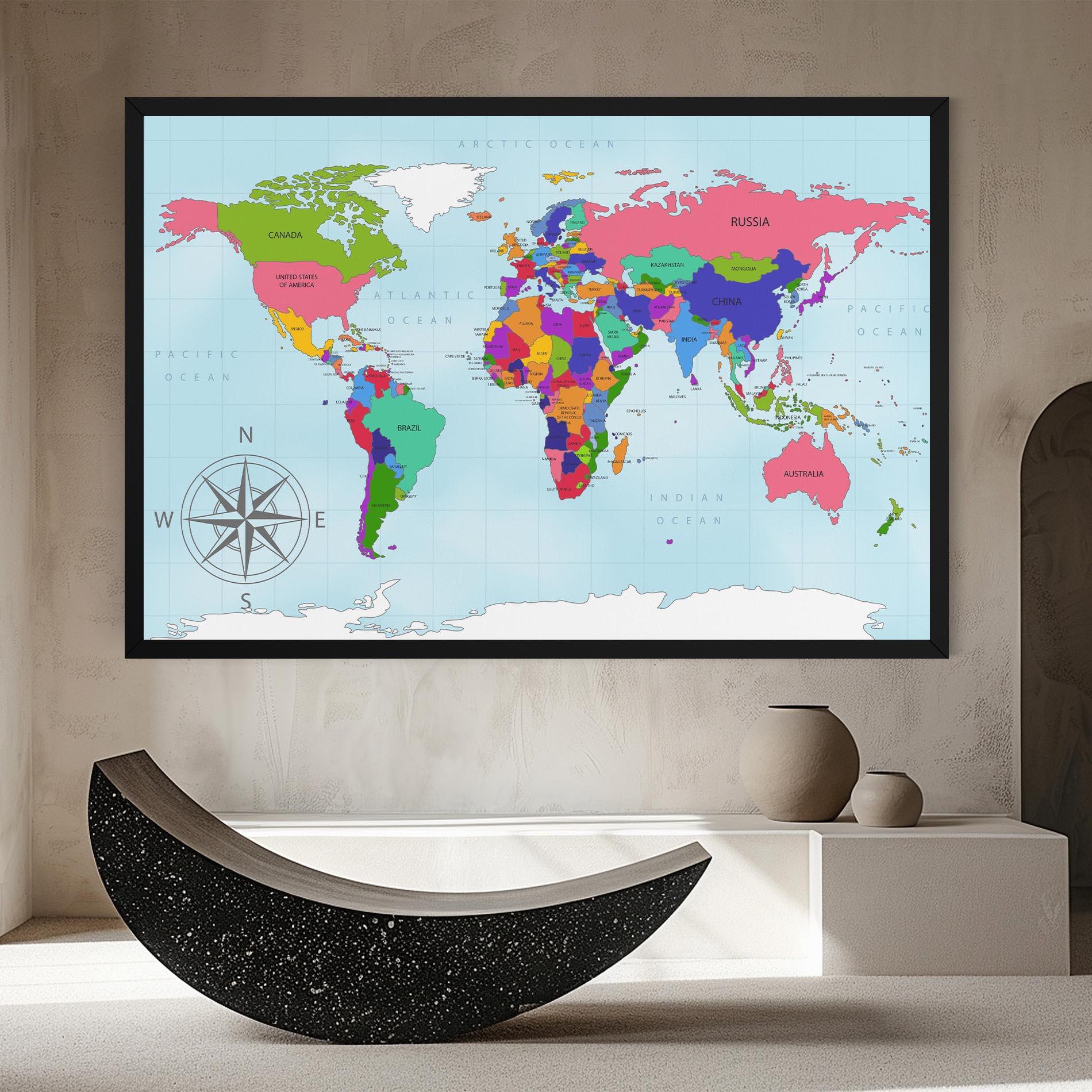 Tablou Canvas Colorful Continents mockup 8