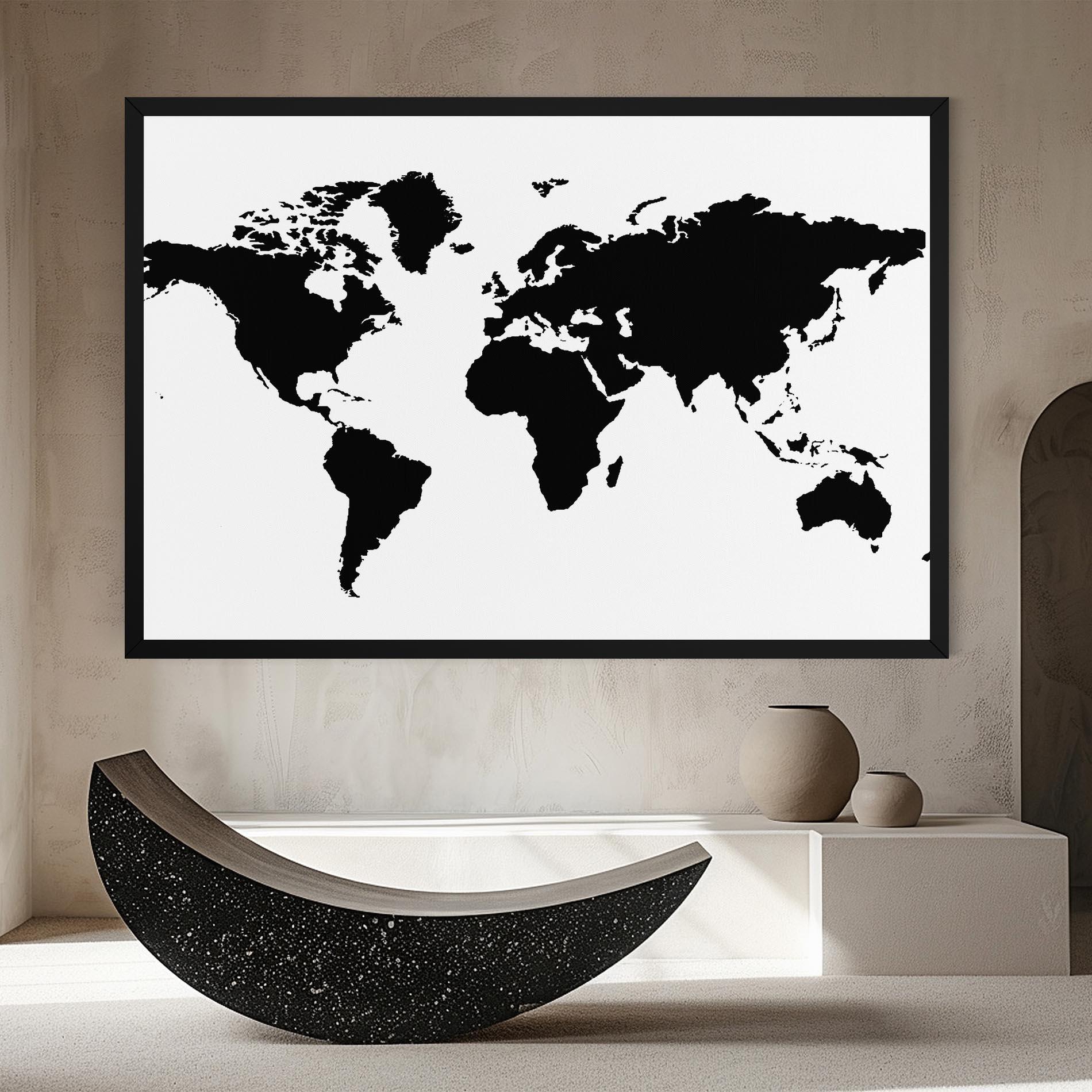 Tablou Canvas Global Black Map mockup 8