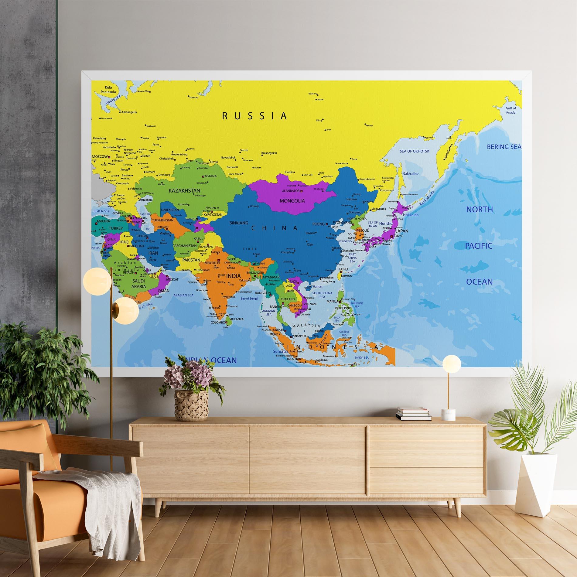 Tablou Canvas Asia Color Map mockup 9