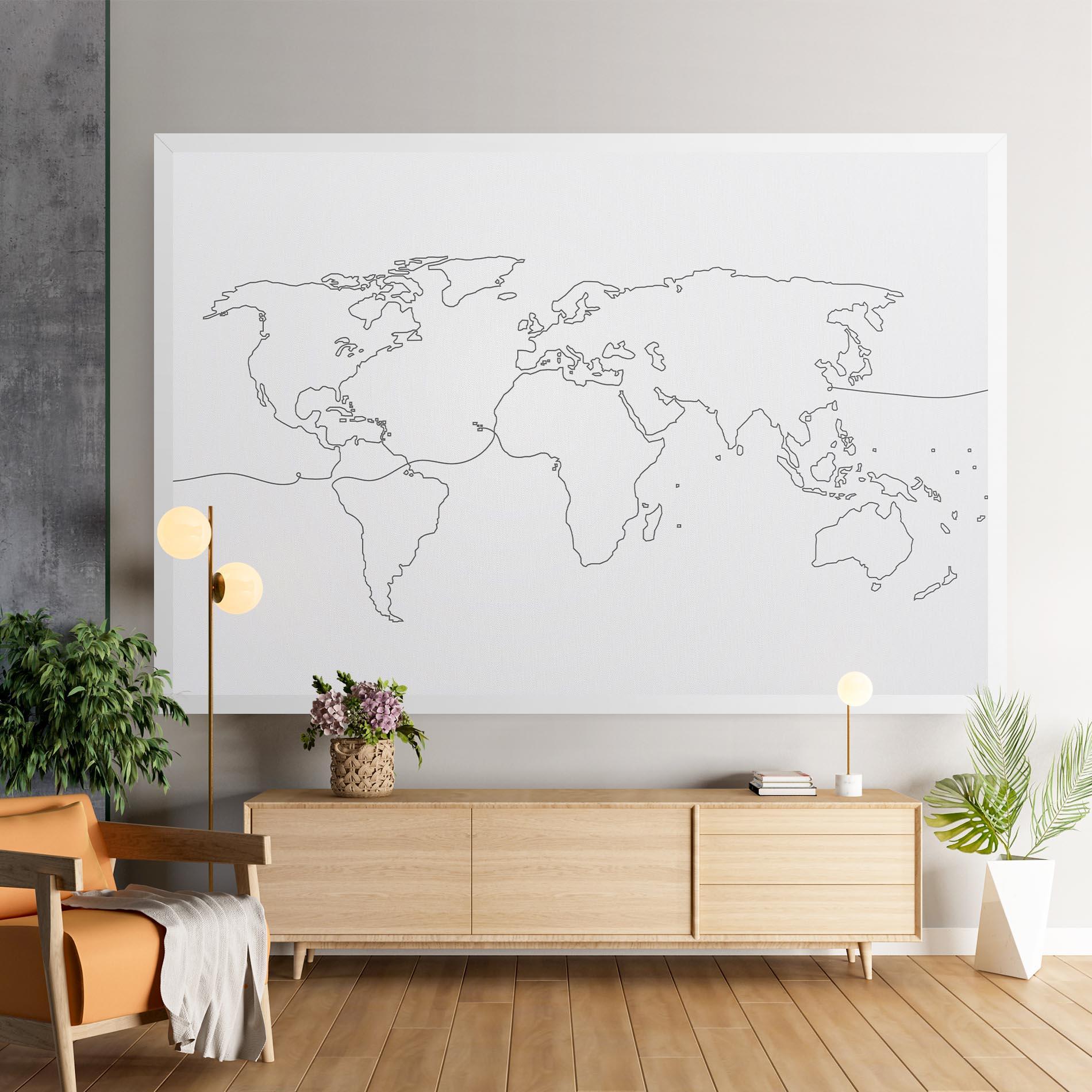 Tablou Canvas Continuous Line Map mockup 9