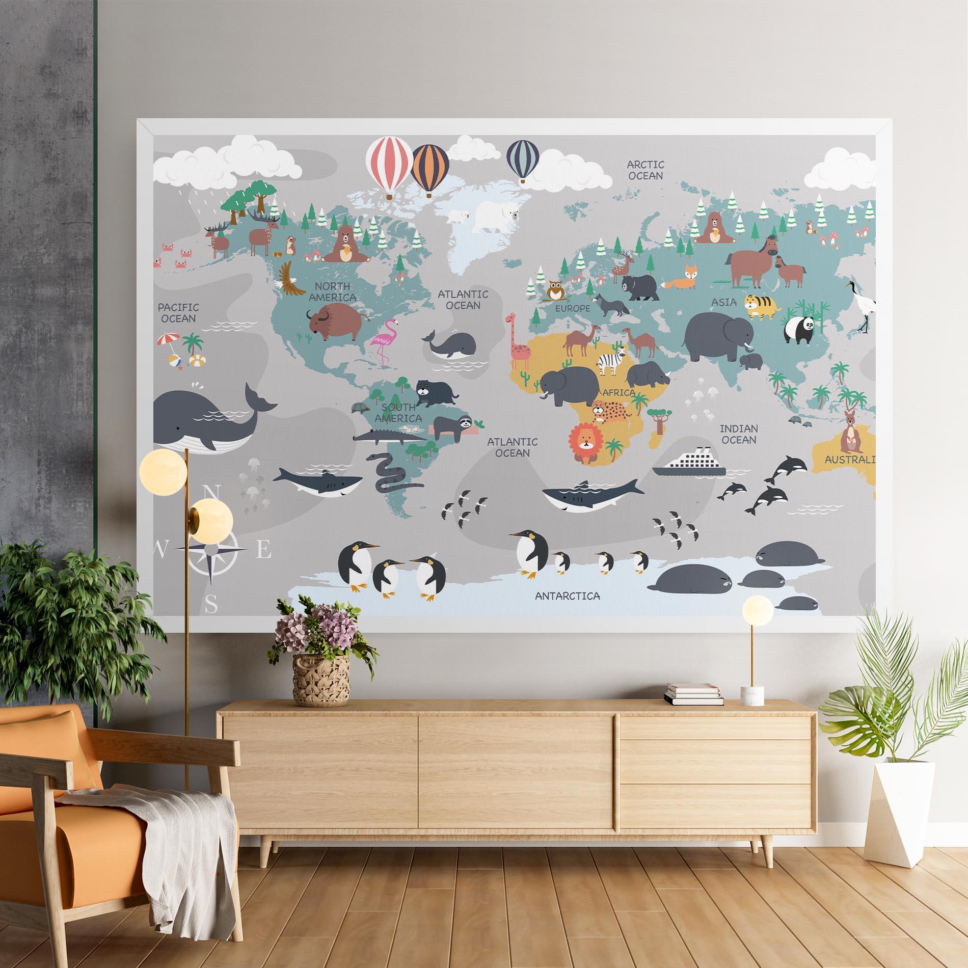 Tablou Canvas Cute Kids Map mockup 9