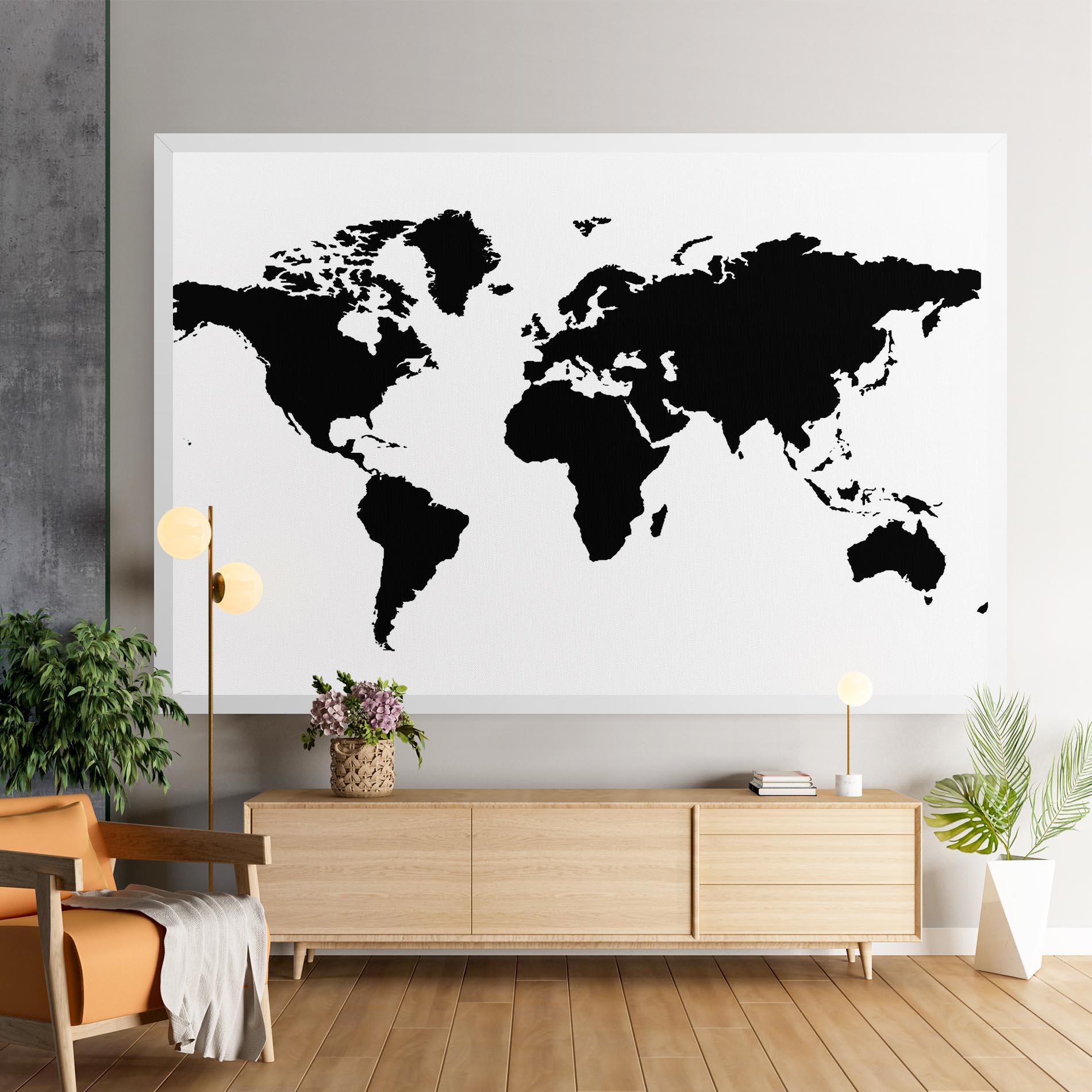 Tablou Canvas Global Black Map mockup 9