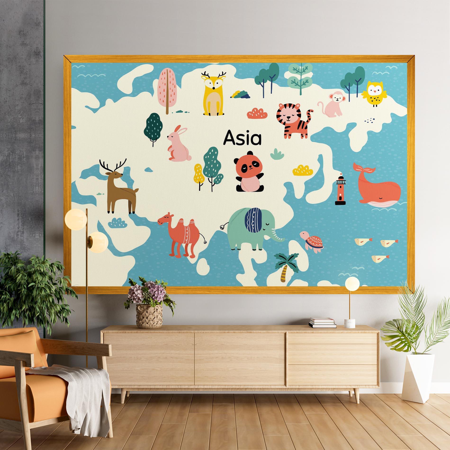 Tablou Canvas Asia Cute Map mockup 9