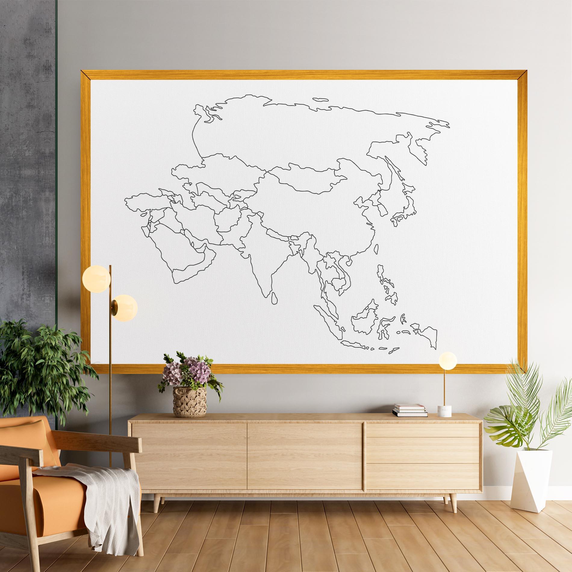 Tablou Canvas Asia Map Line mockup 9
