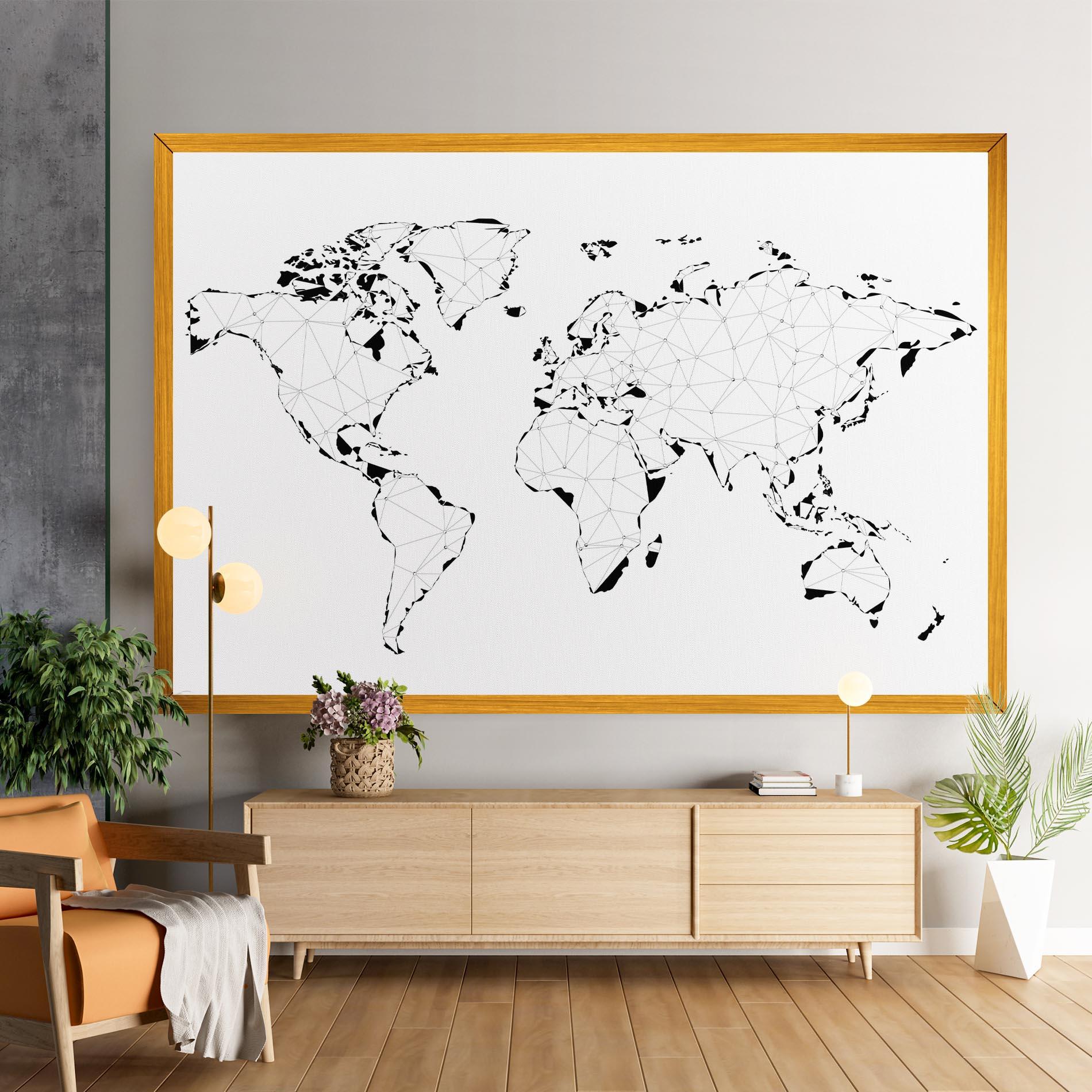 Tablou Canvas Black Line Map mockup 9