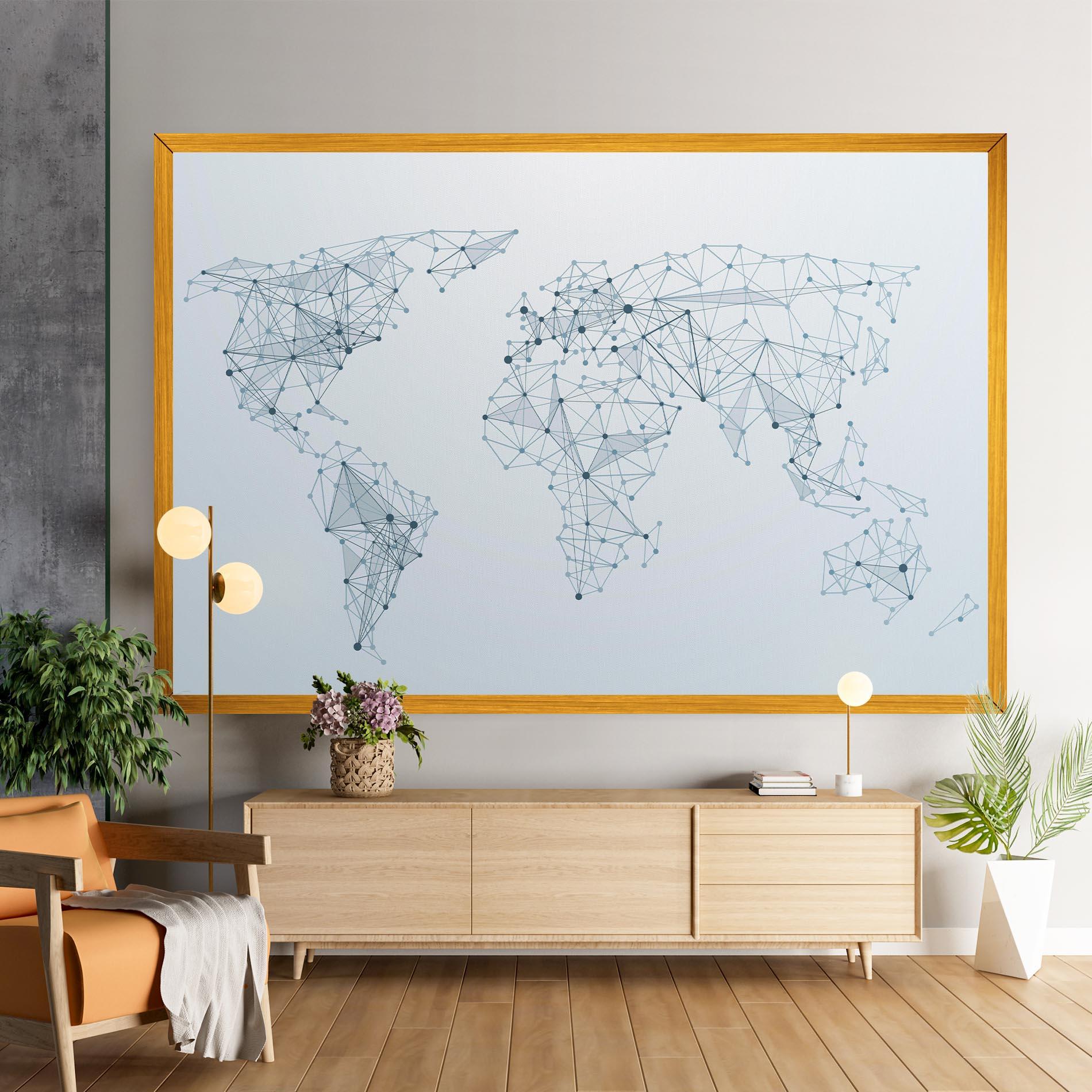 Tablou Canvas Blue Line Map mockup 9