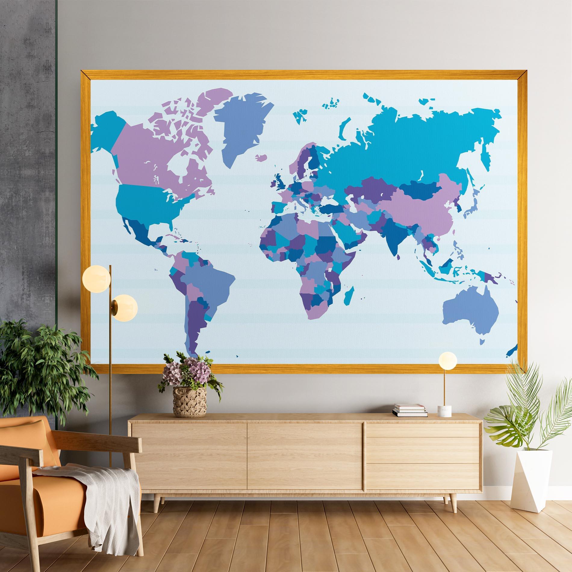 Tablou Canvas Blue Purple Map mockup 9