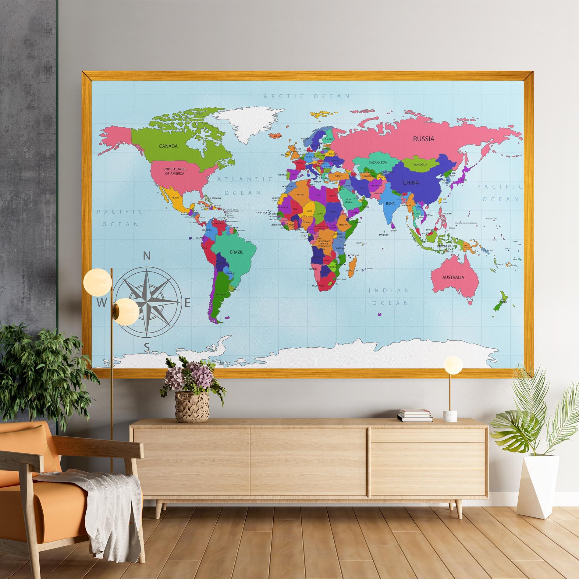 Tablou Canvas Colorful Continents mockup 9