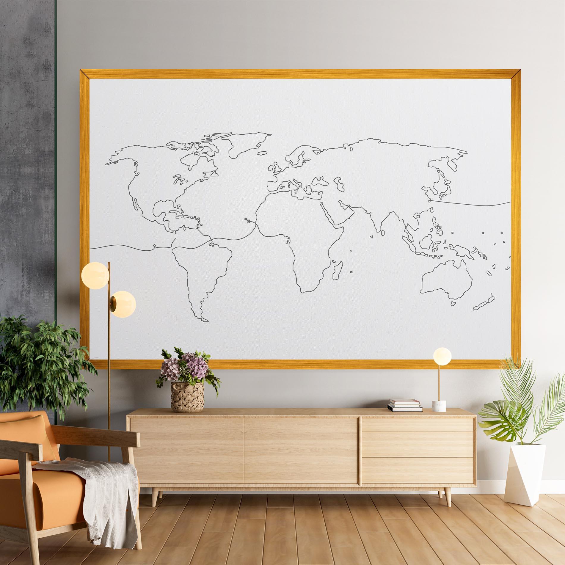 Tablou Canvas Continuous Line Map mockup 9