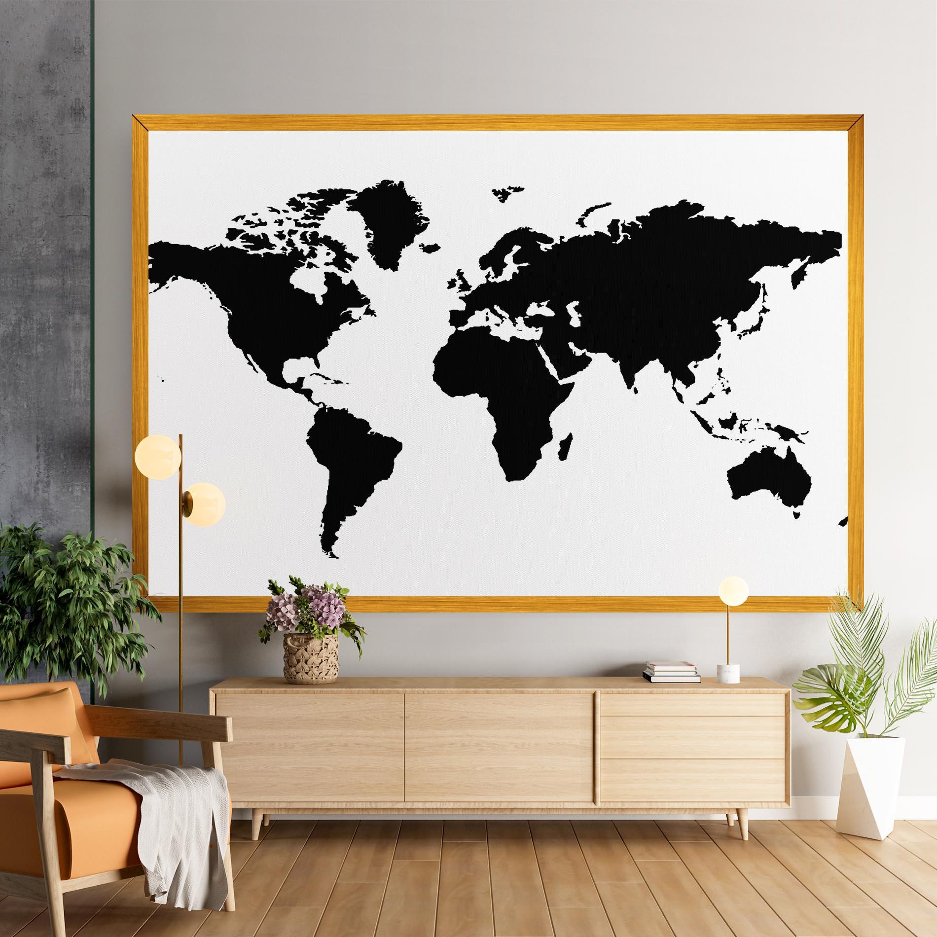 Tablou Canvas Global Black Map mockup 9