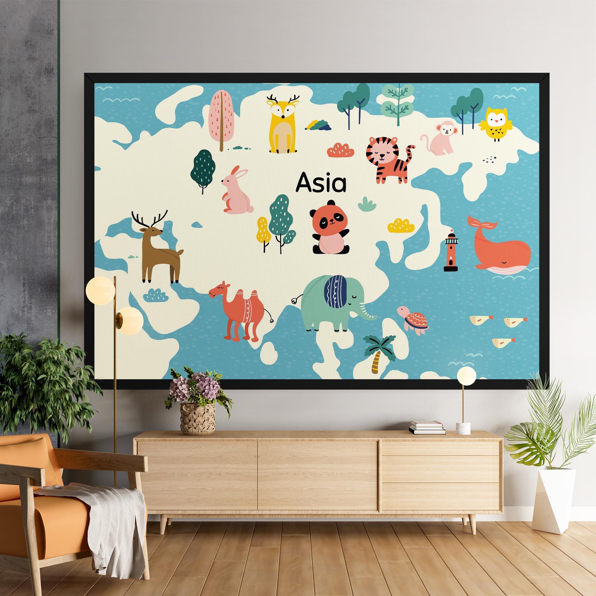 Tablou Canvas Asia Cute Map mockup 9