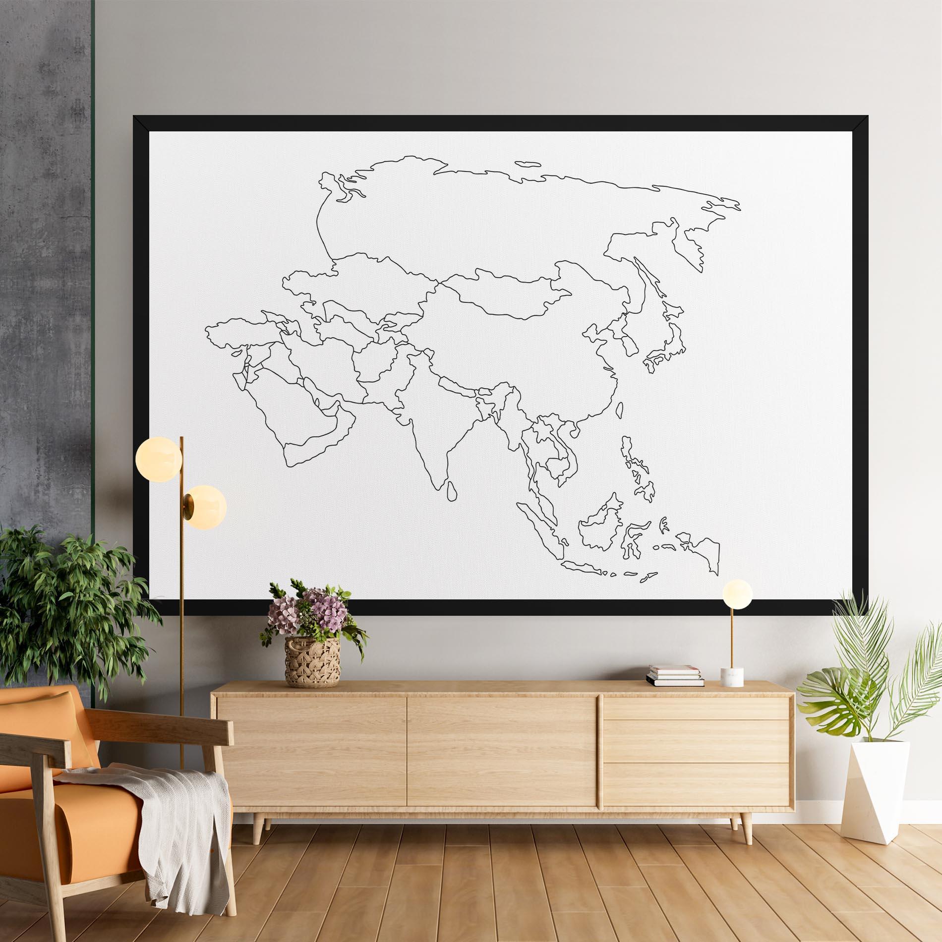 Tablou Canvas Asia Map Line mockup 9