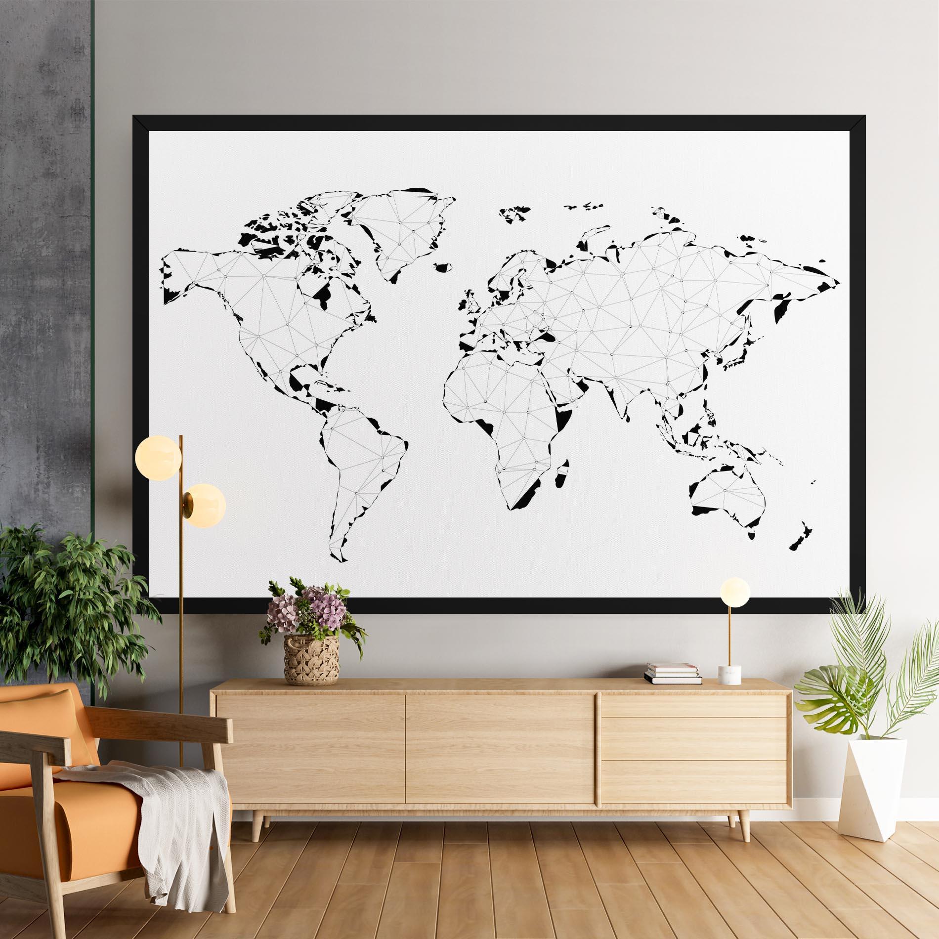 Tablou Canvas Black Line Map mockup 9