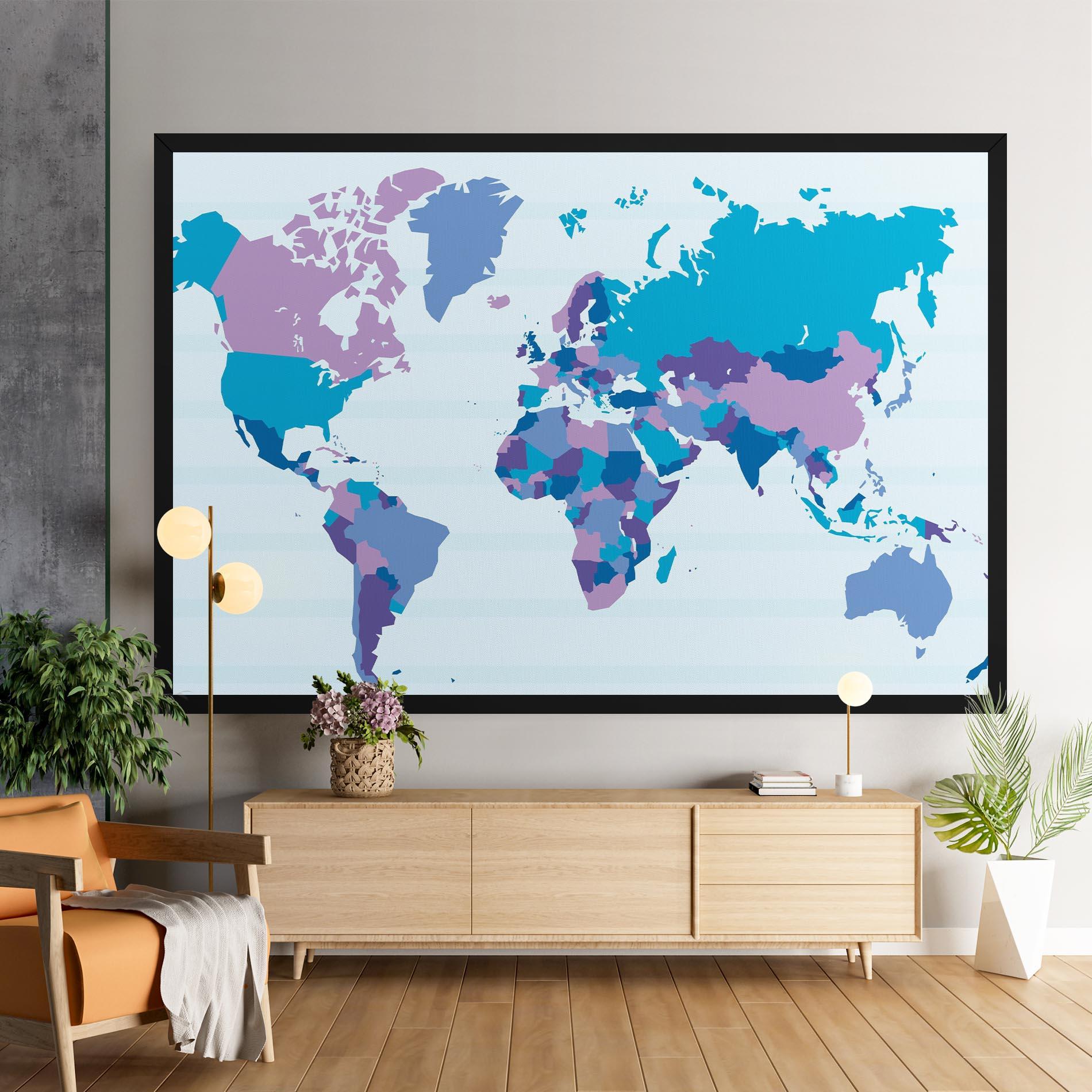 Tablou Canvas Blue Purple Map mockup 9