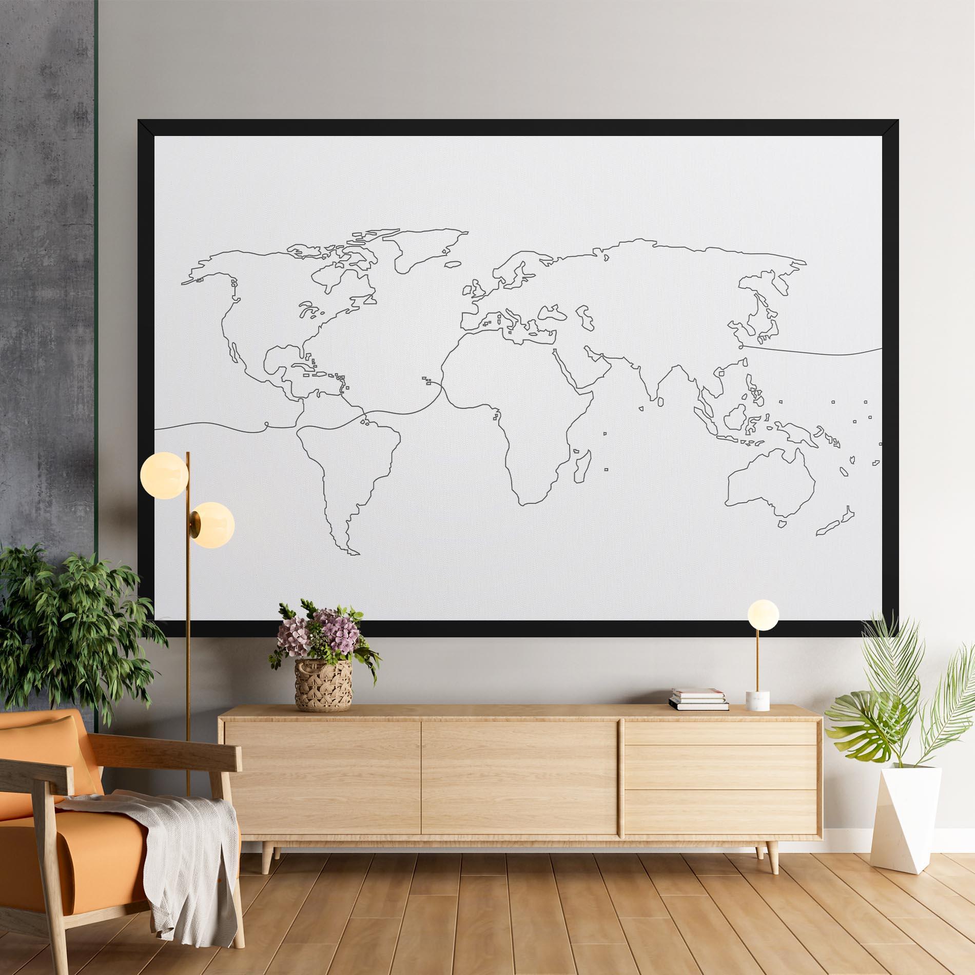 Tablou Canvas Continuous Line Map mockup 9