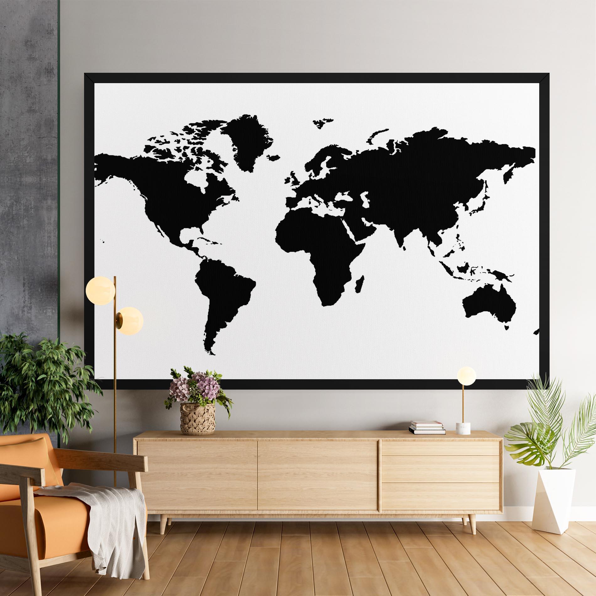 Tablou Canvas Global Black Map mockup 9