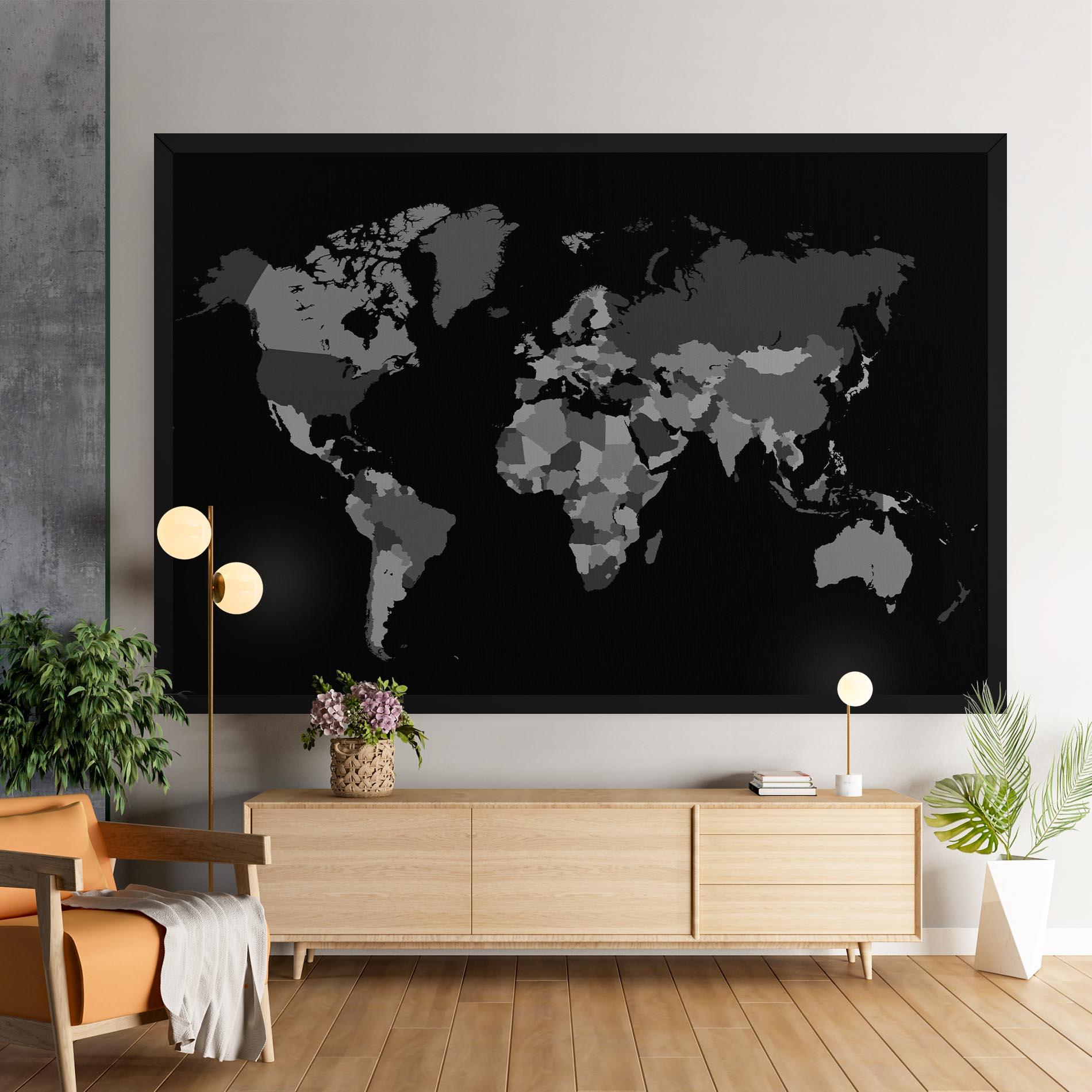 Tablou Canvas Grey Map World mockup 9