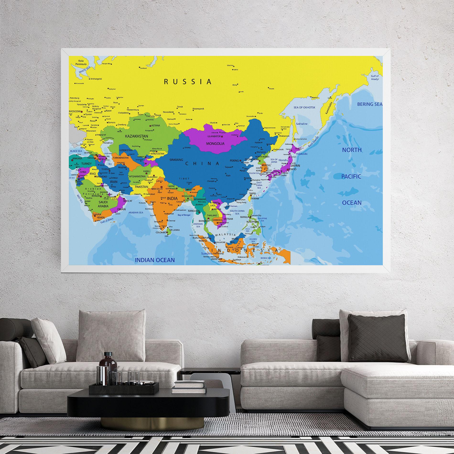Tablou Canvas Asia Color Map mockup 2