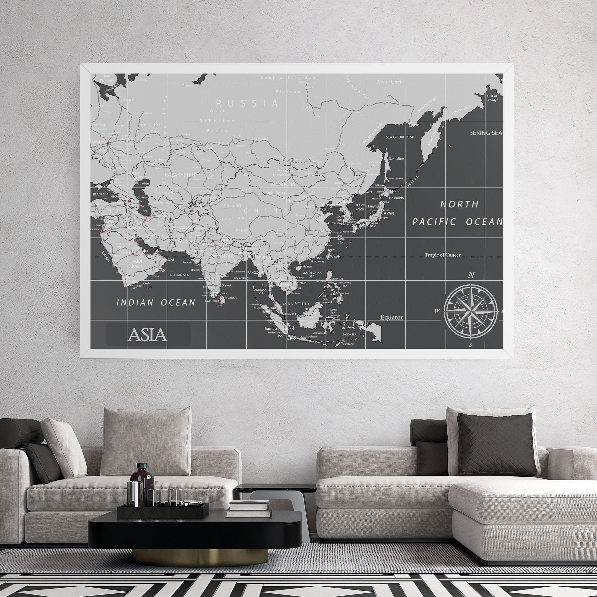 Tablou Canvas Asia Minimal Map mockup 2
