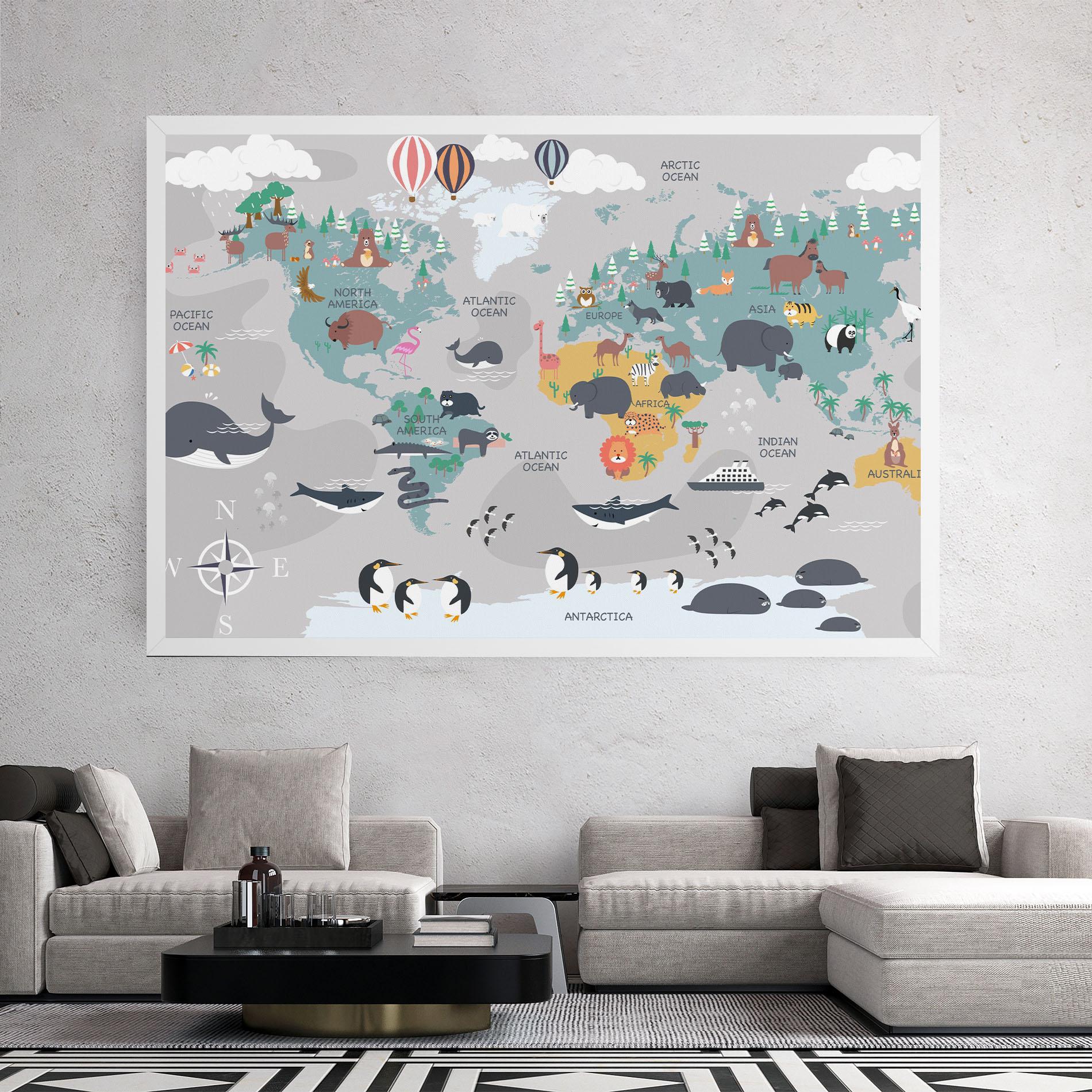 Tablou Canvas Cute Kids Map mockup 2