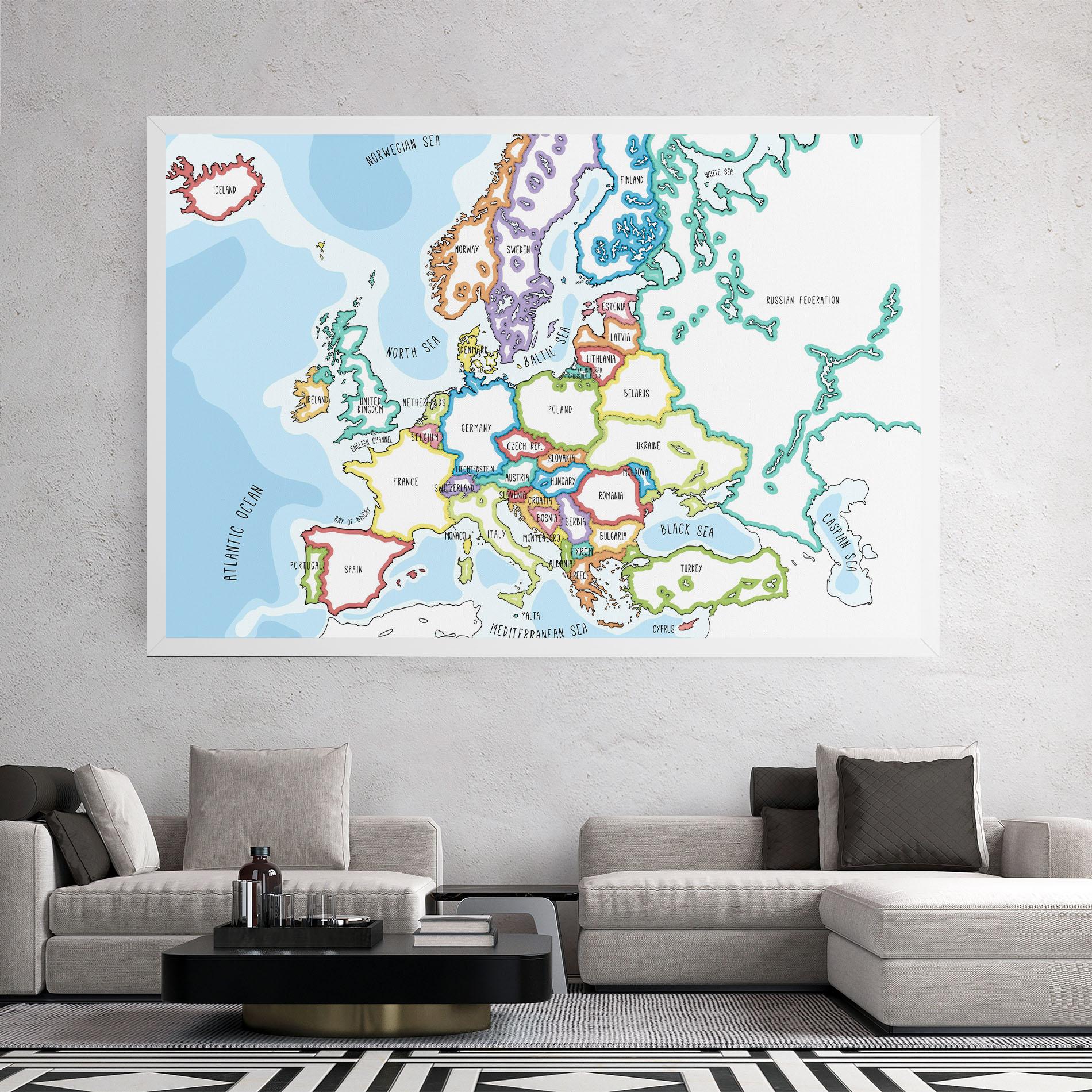 Tablou Canvas Europe Map mockup 2