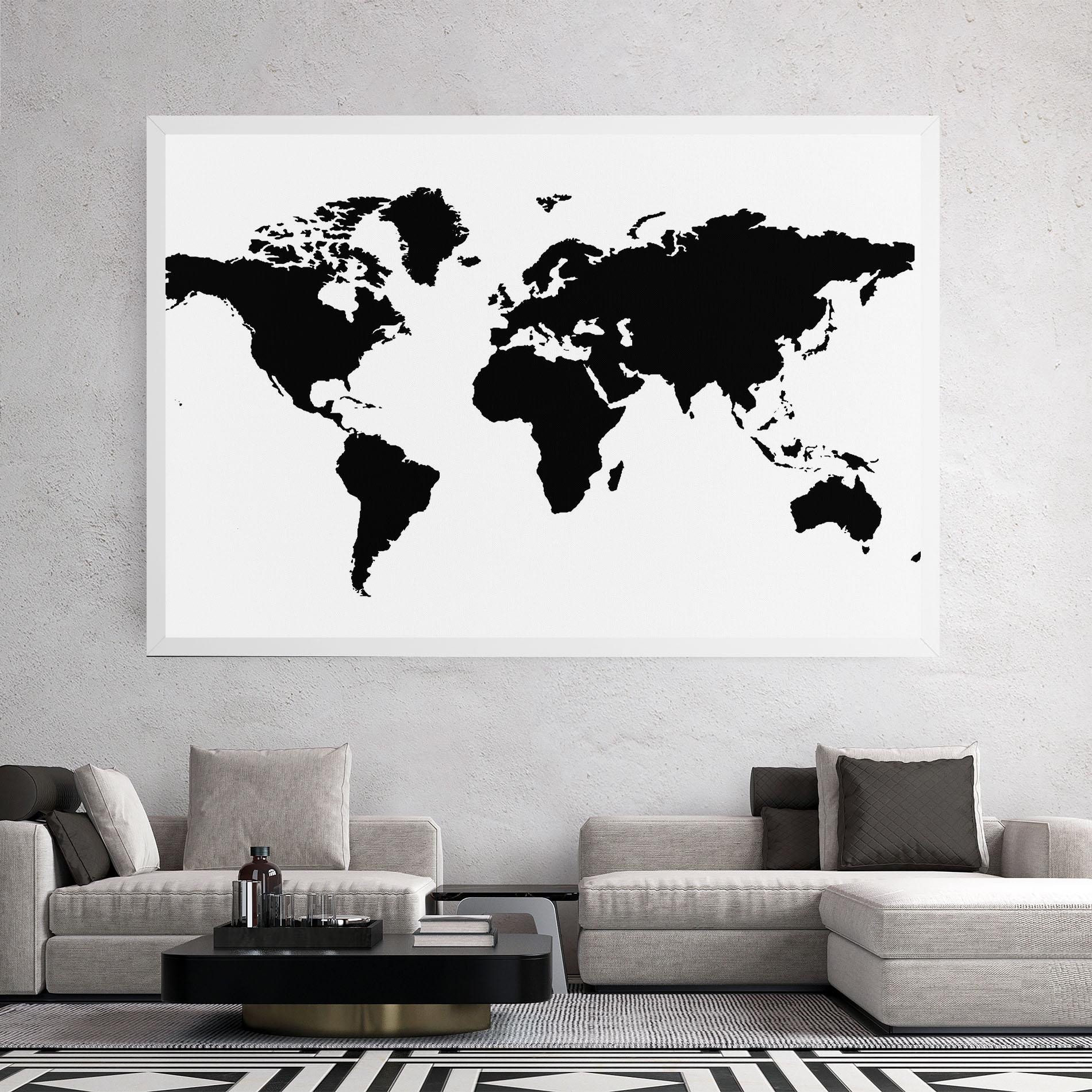 Tablou Canvas Global Black Map mockup 2