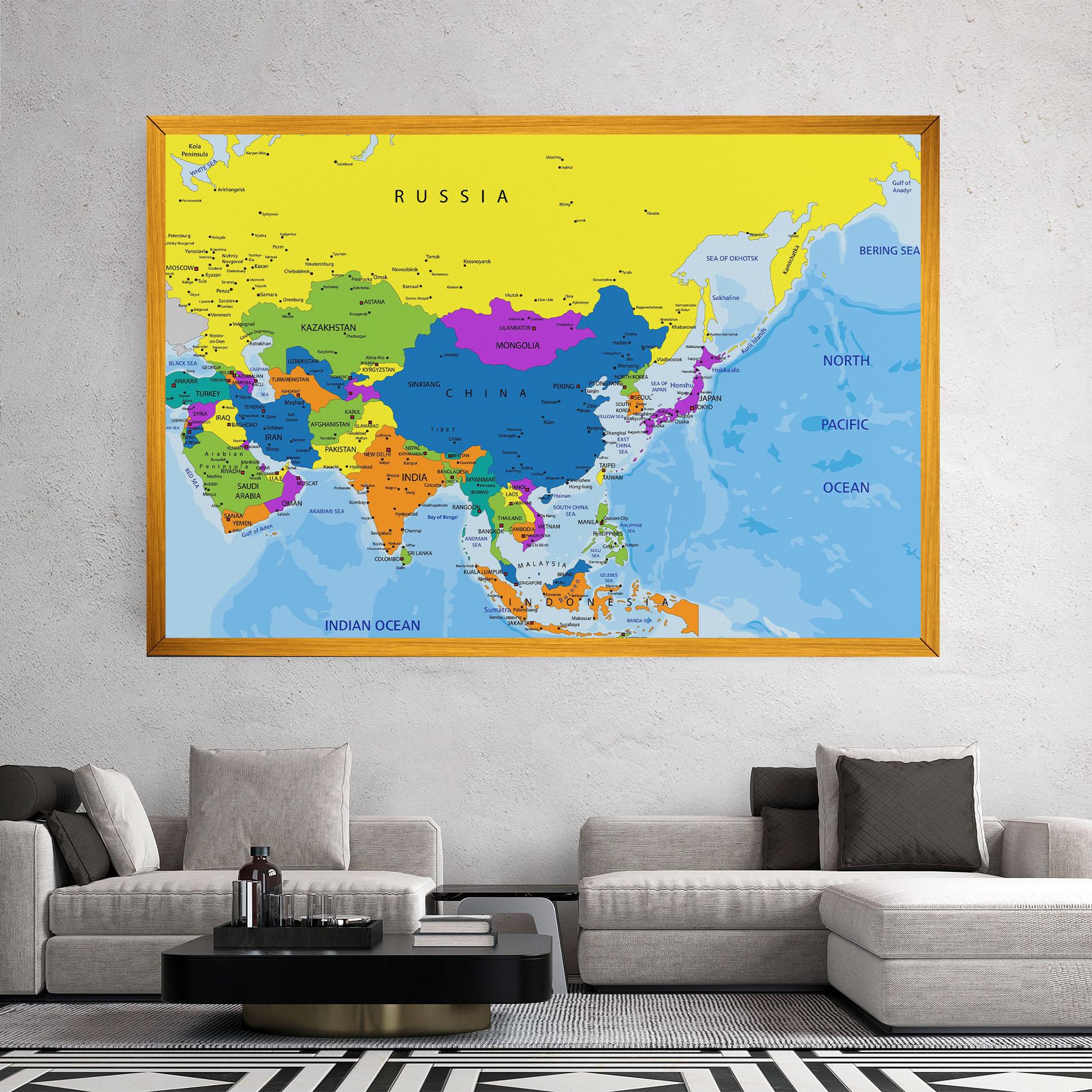 Tablou Canvas Asia Color Map mockup 2