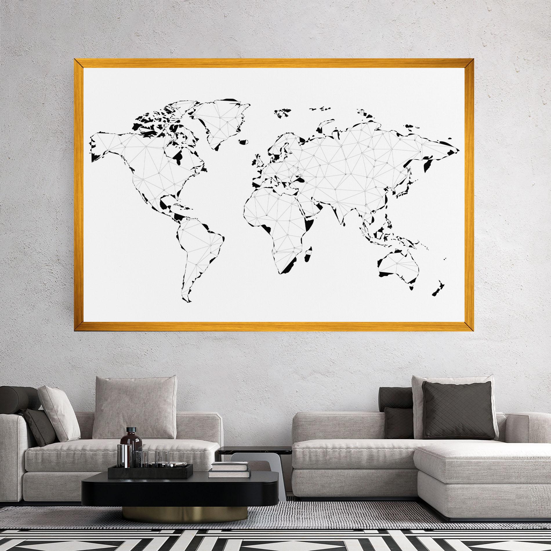 Tablou Canvas Black Line Map mockup 2