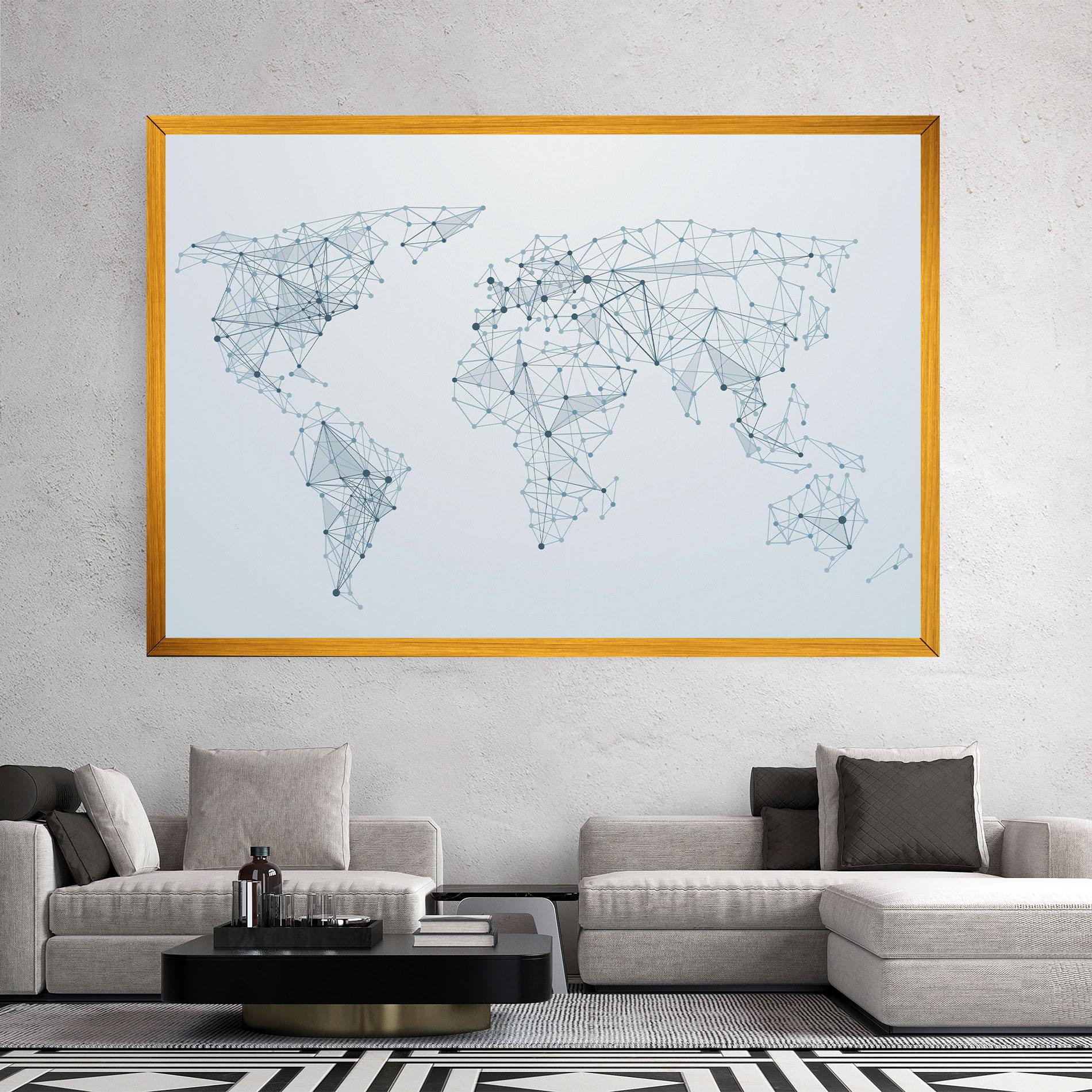 Tablou Canvas Blue Line Map mockup 2