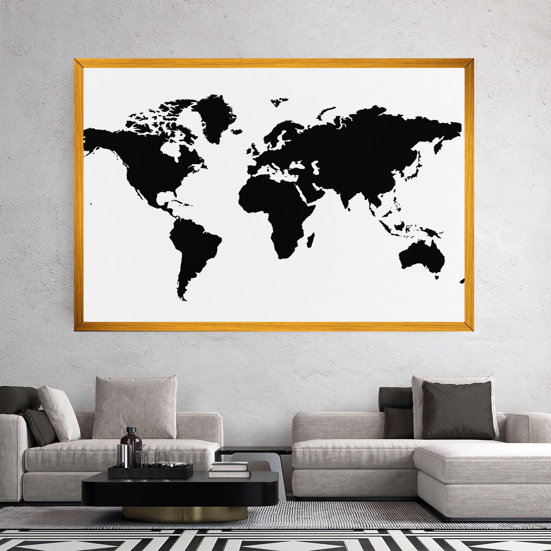 Tablou Canvas Global Black Map mockup 2
