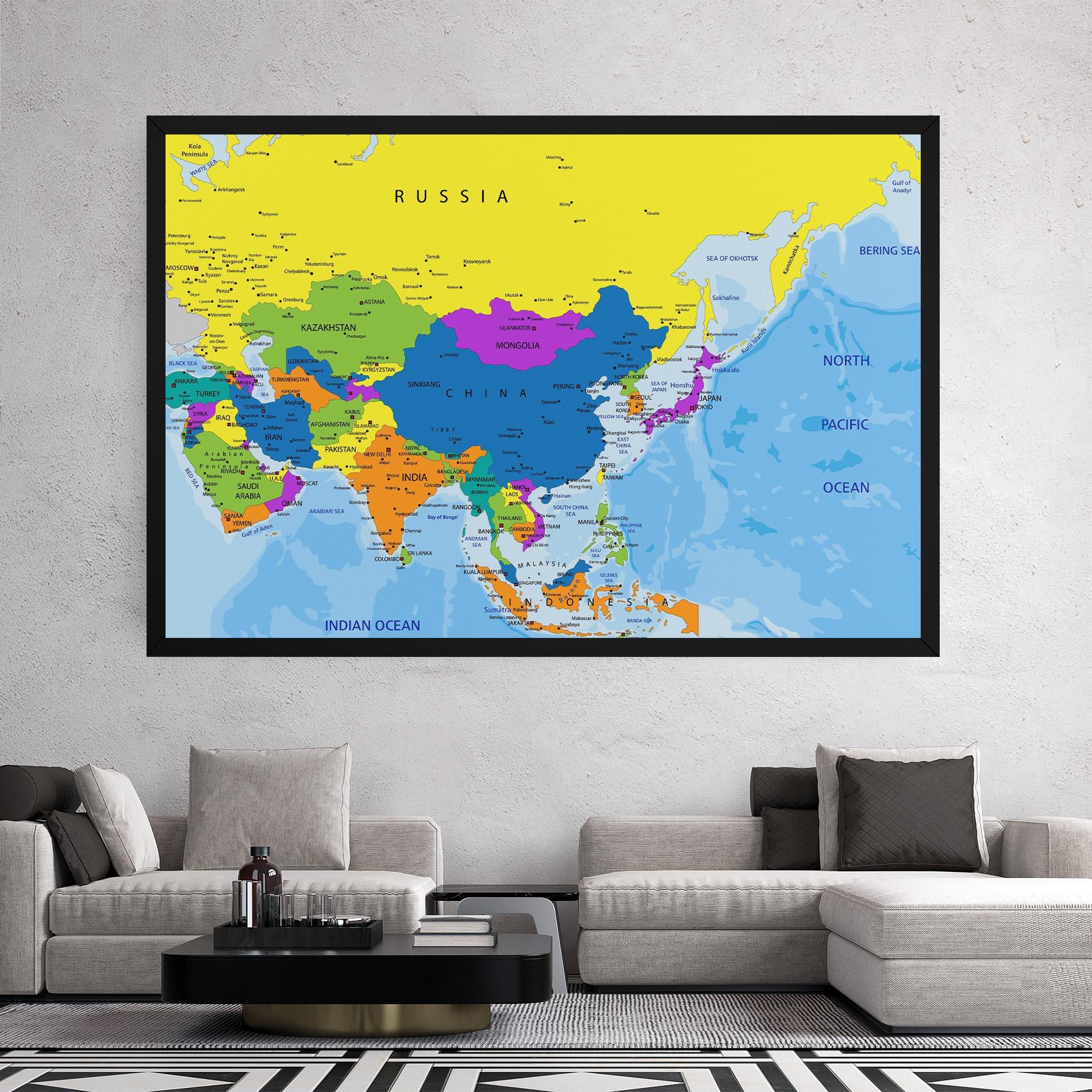 Tablou Canvas Asia Color Map mockup 2