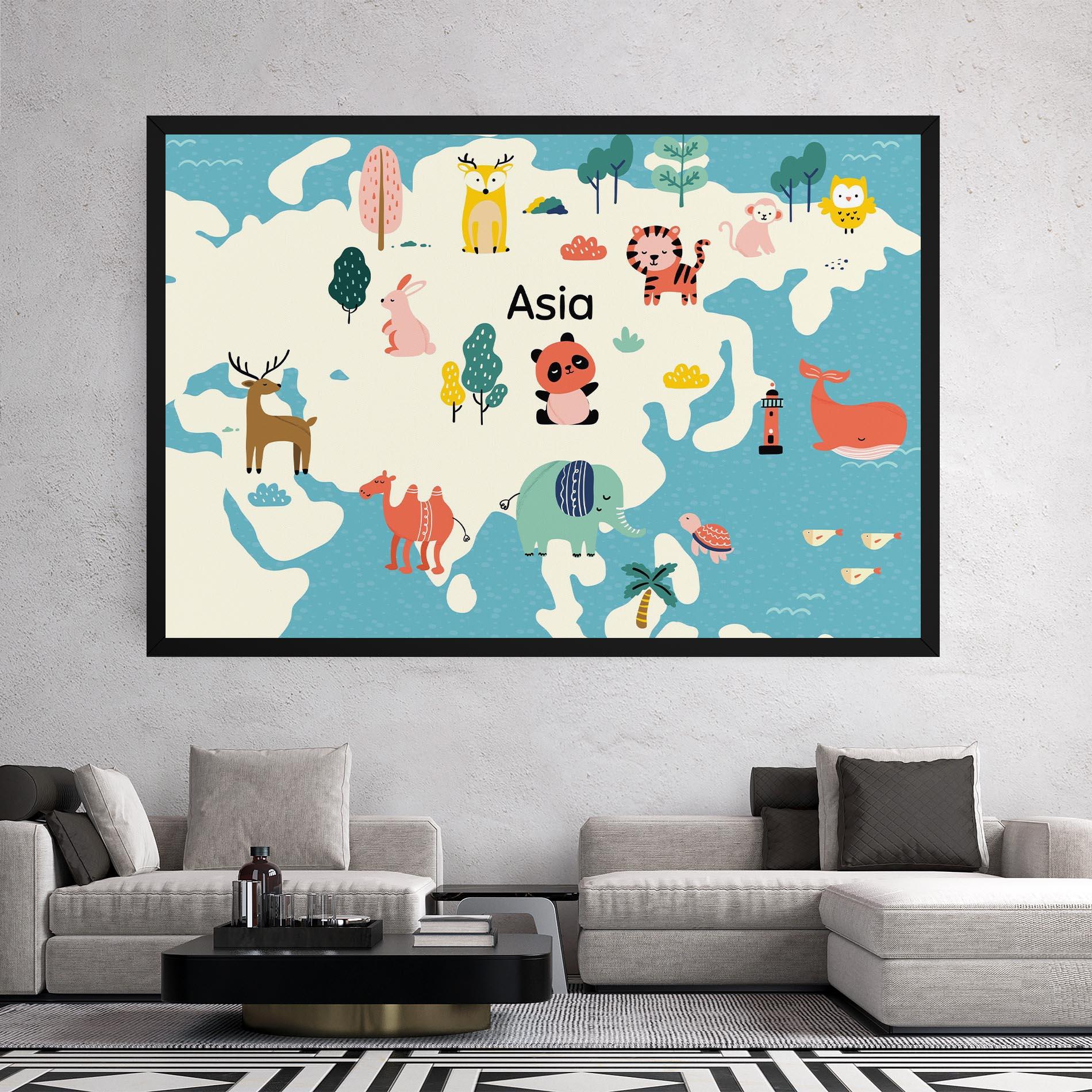 Tablou Canvas Asia Cute Map mockup 2