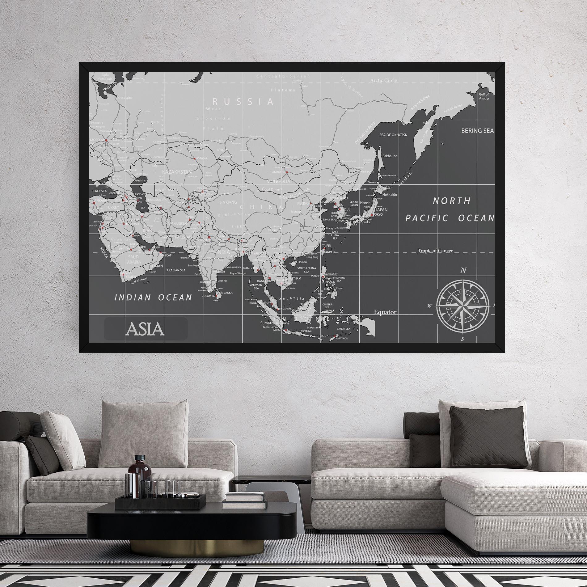 Tablou Canvas Asia Minimal Map mockup 2