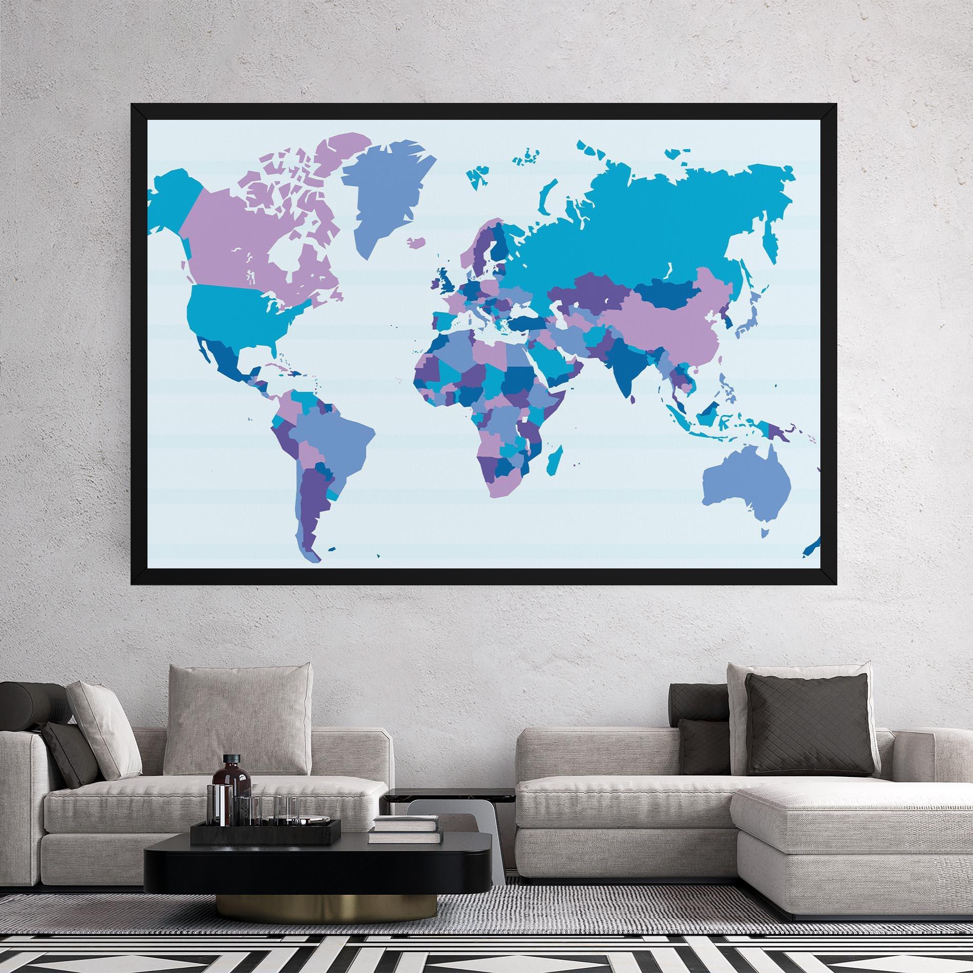 Tablou Canvas Blue Purple Map mockup 2