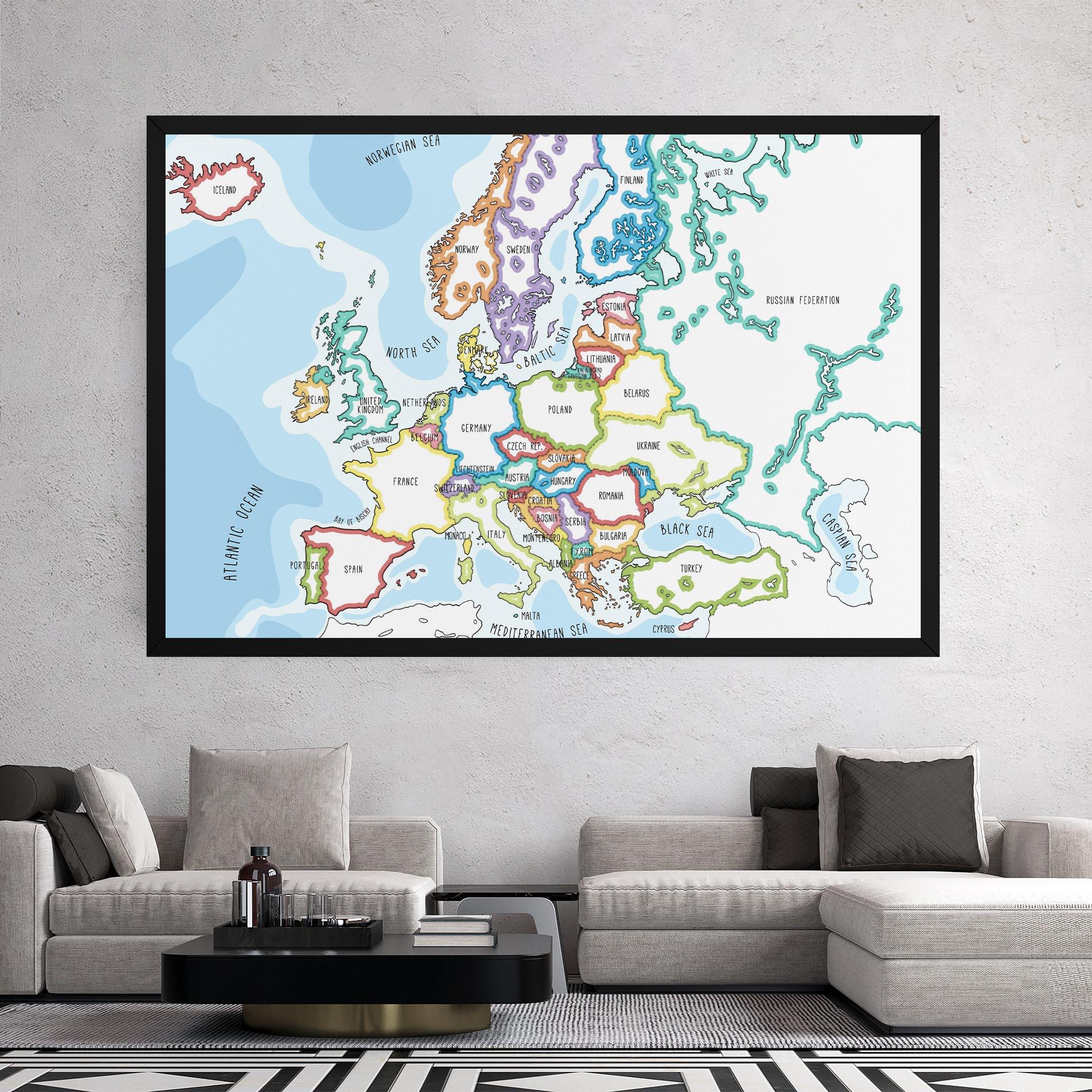 Tablou Canvas Europe Map mockup 2