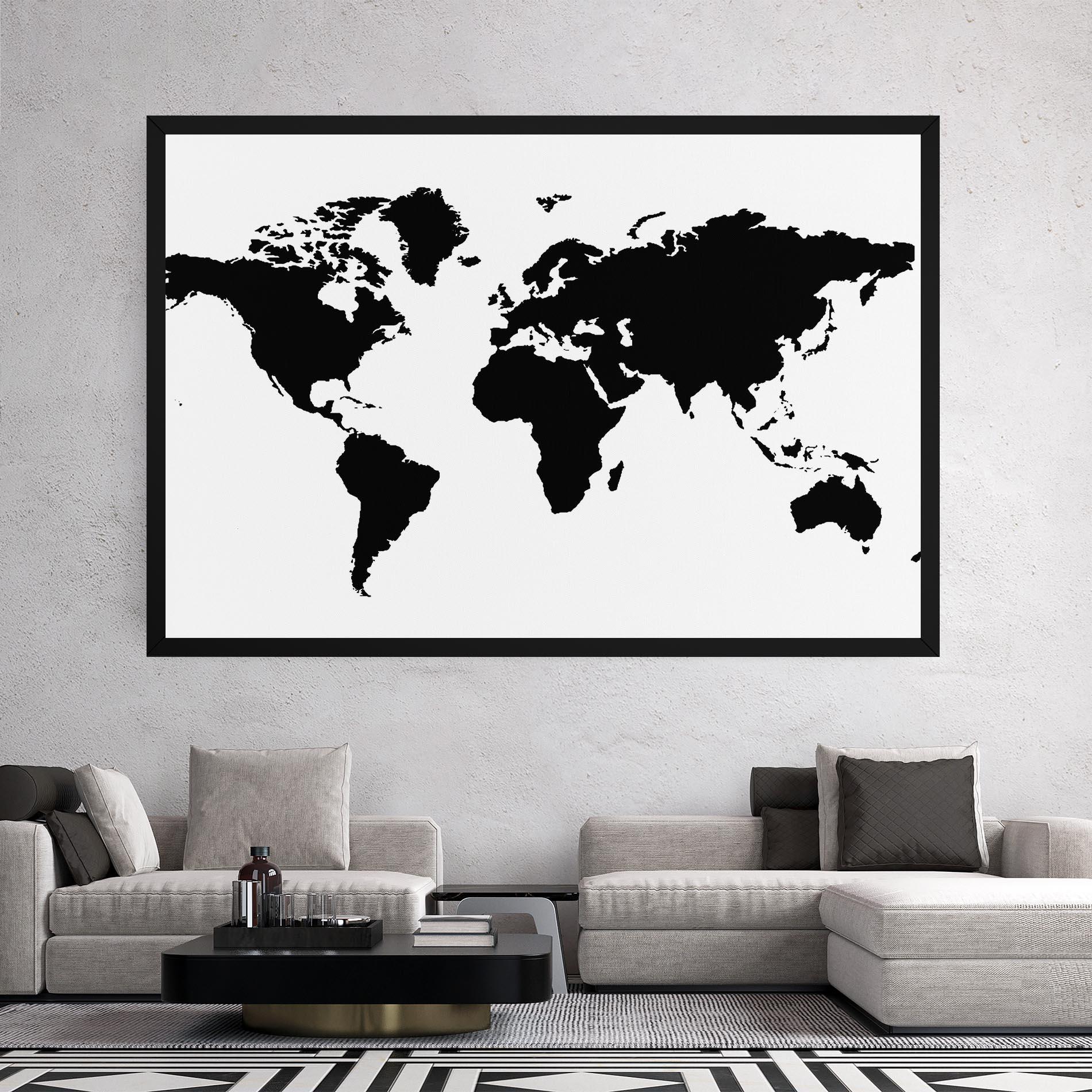 Tablou Canvas Global Black Map mockup 2