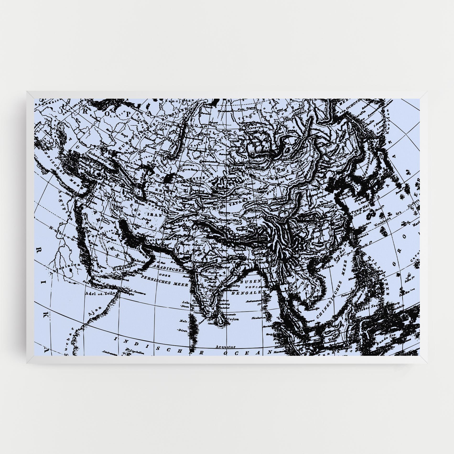 Tablou Canvas Blue Old Map mockup 0