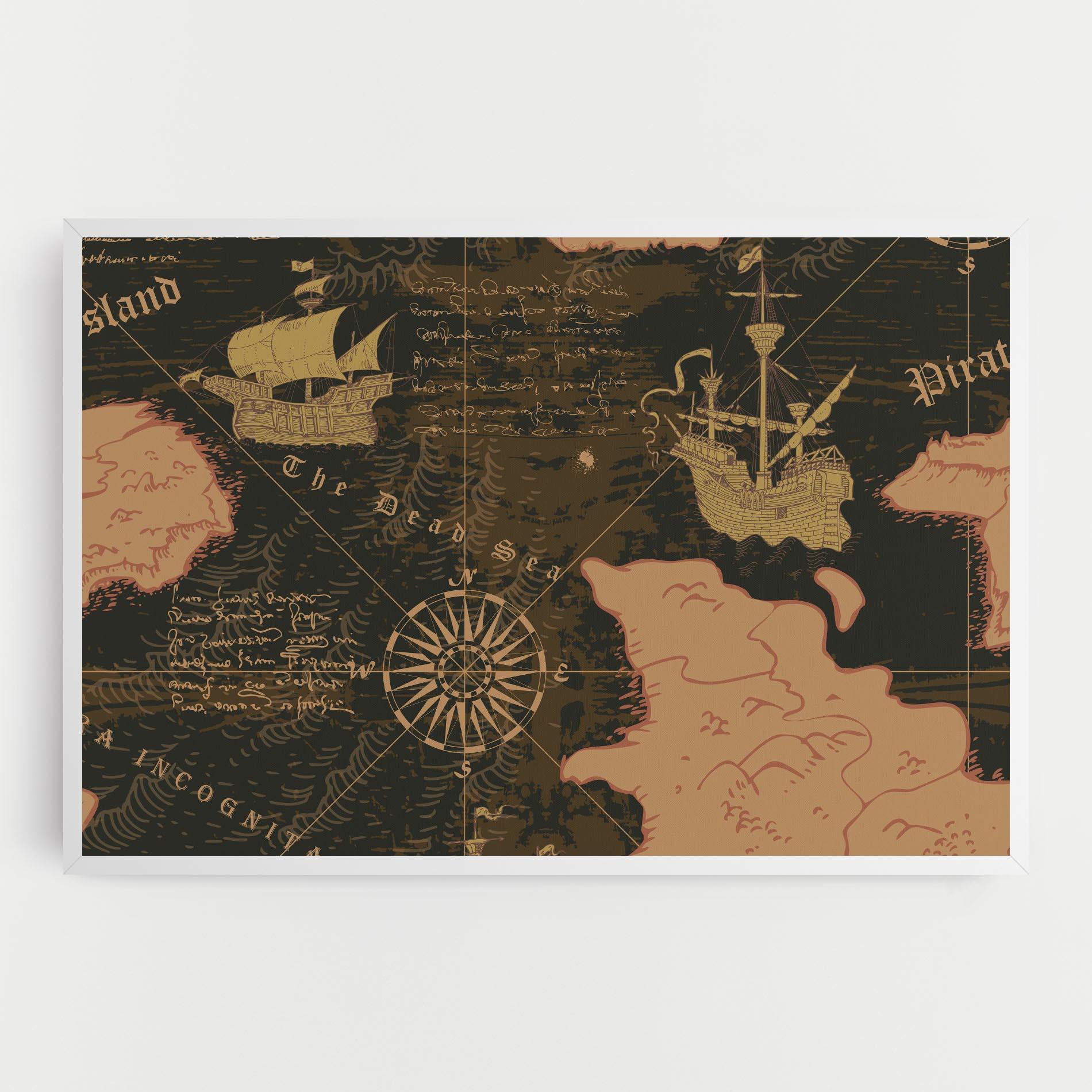 Tablou Canvas Cool Old Map mockup 0