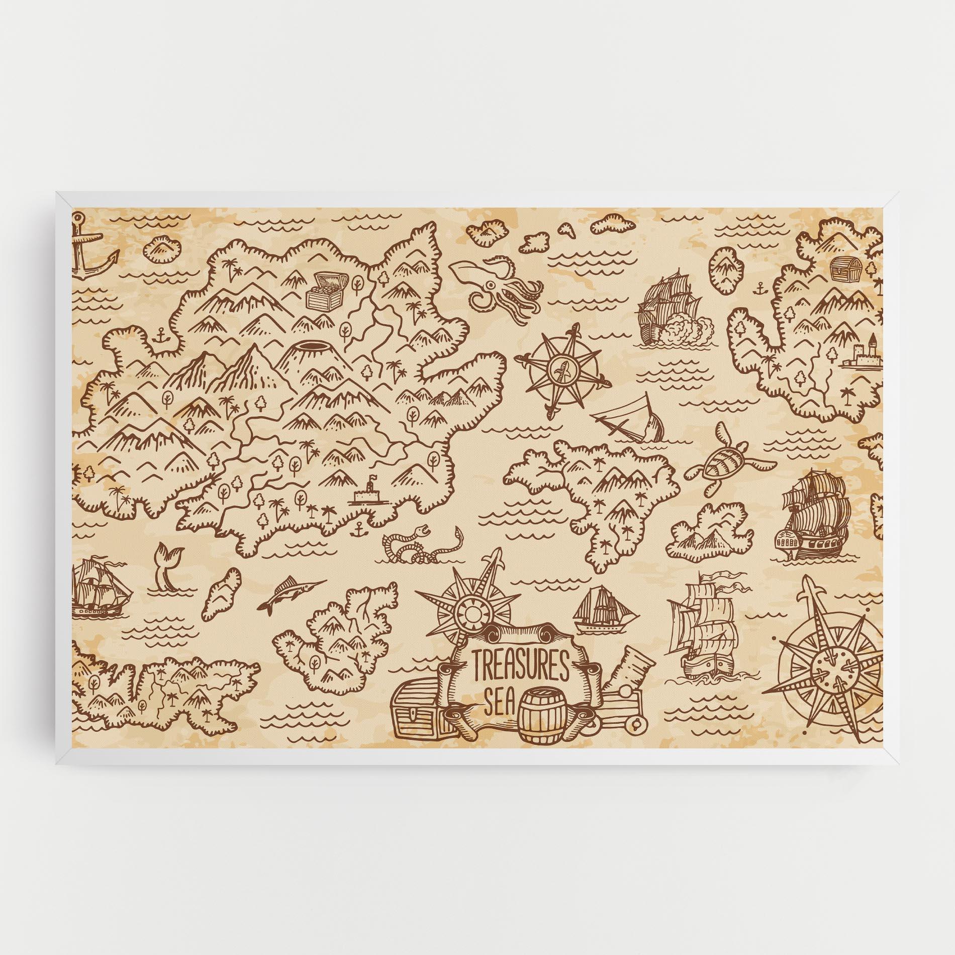 Tablou Canvas Cream Coffee Map mockup 0