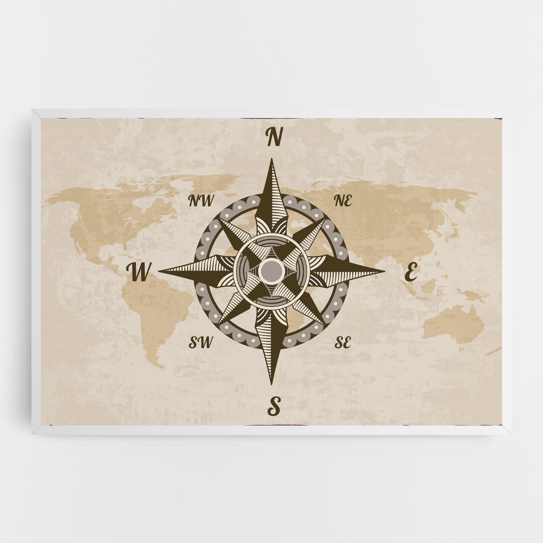 Tablou Canvas Nautical Compass mockup 0