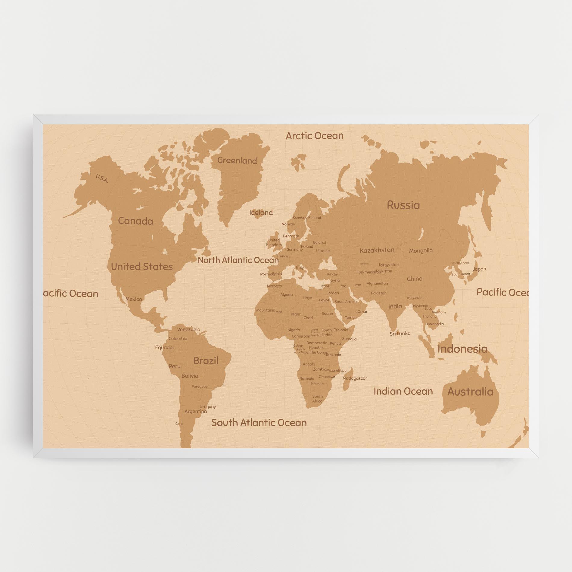 Tablou Canvas Ocean Old Map mockup 0