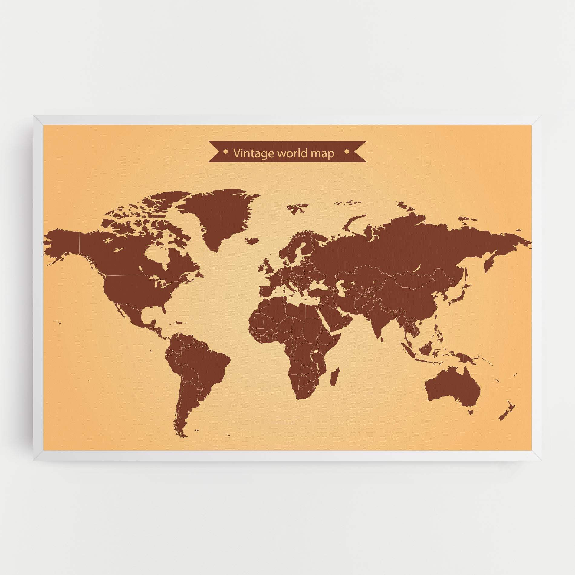 Tablou Canvas Vintage World Map mockup 0