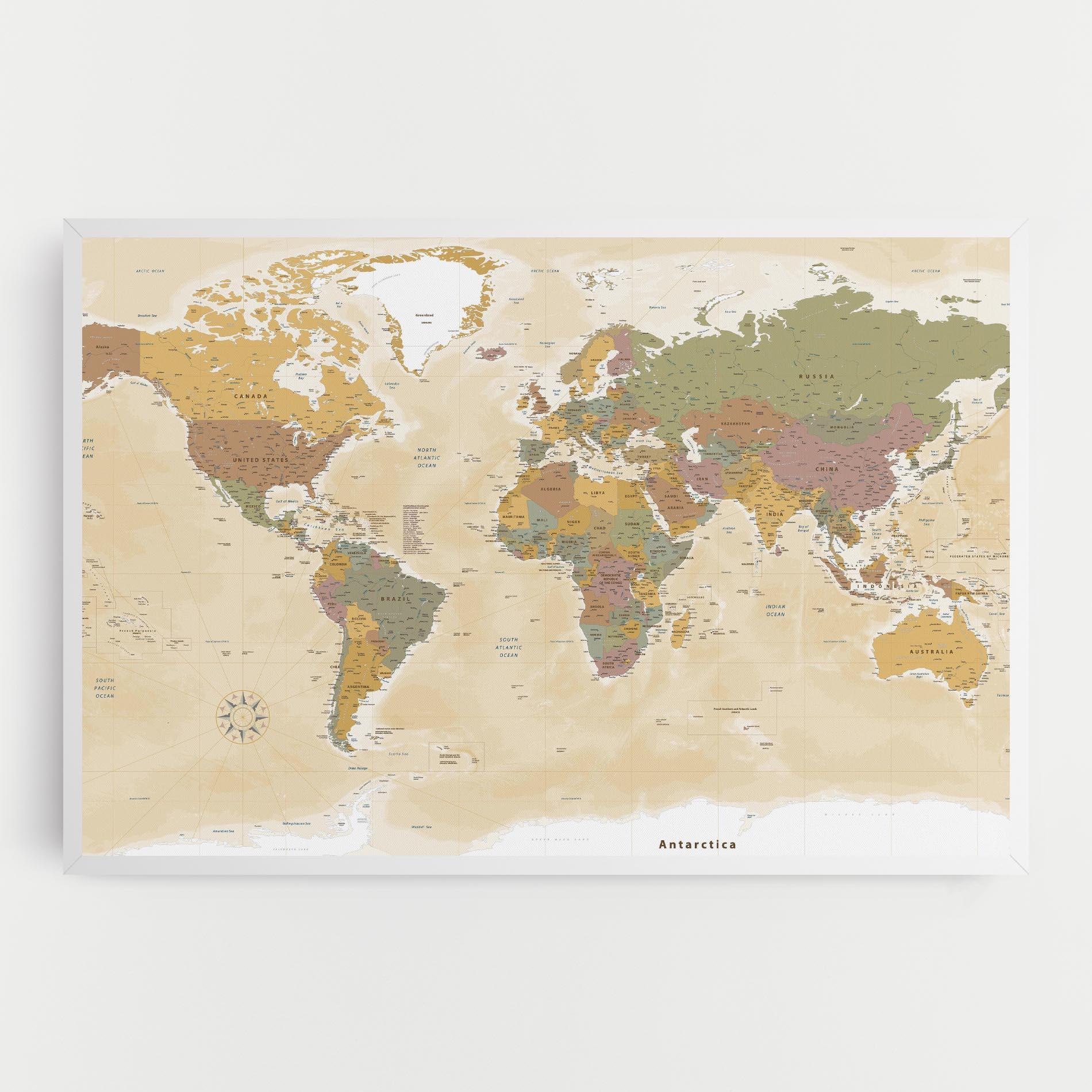Tablou Canvas World Map Vintage mockup 0