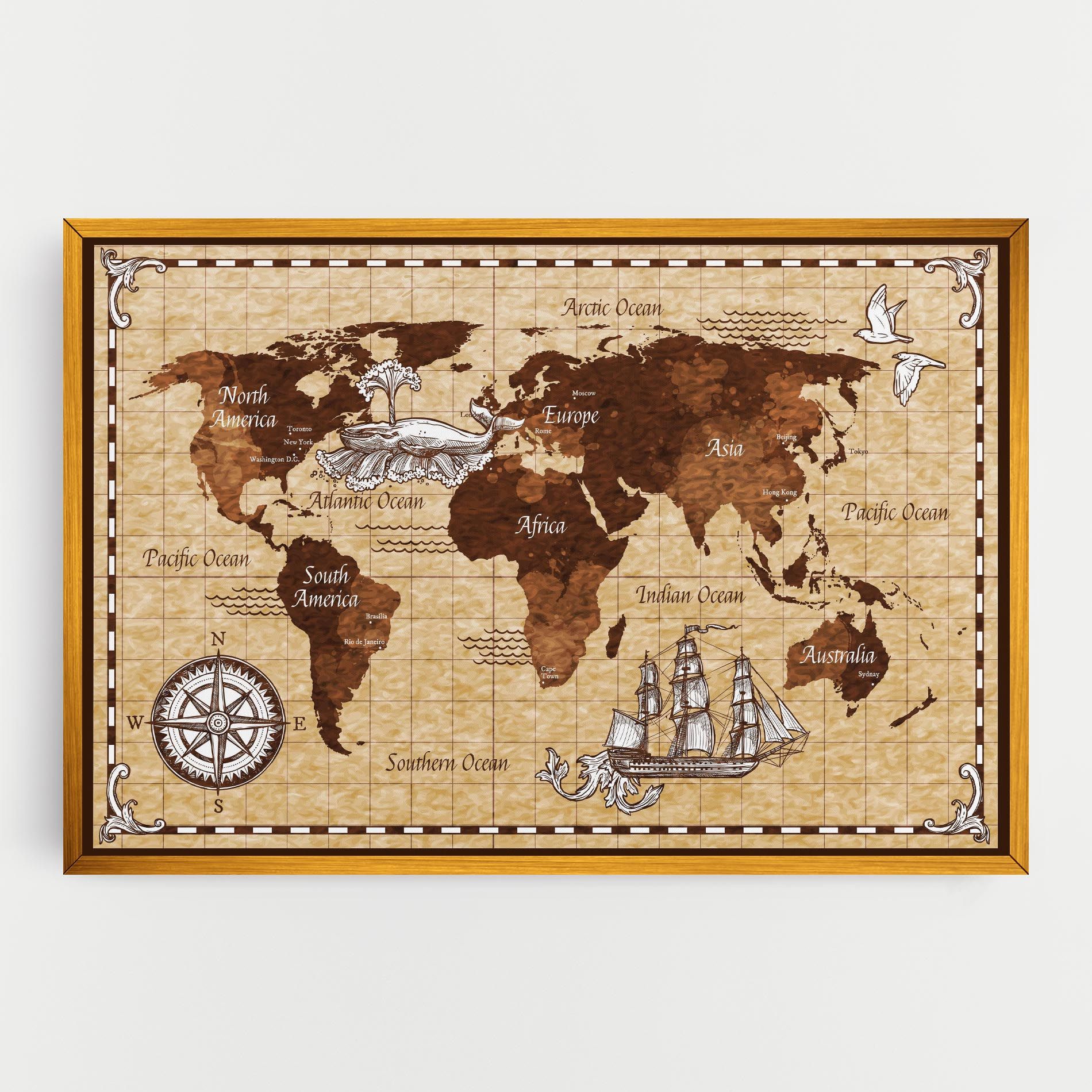 Brown Old Map mockup 0