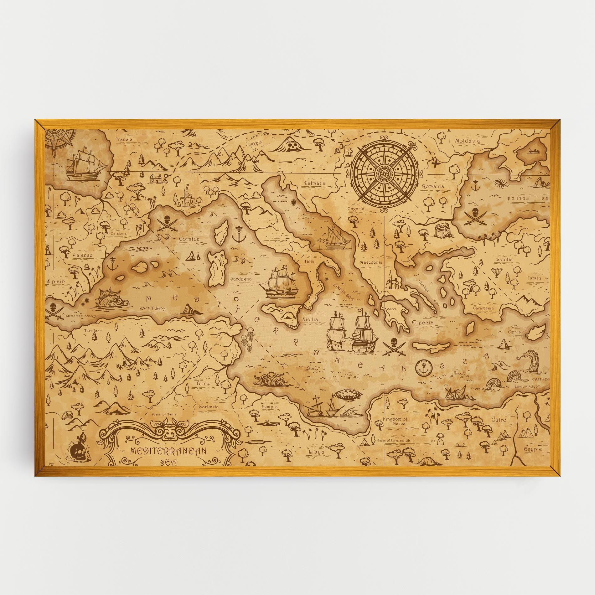 Cream Brown Map mockup 0