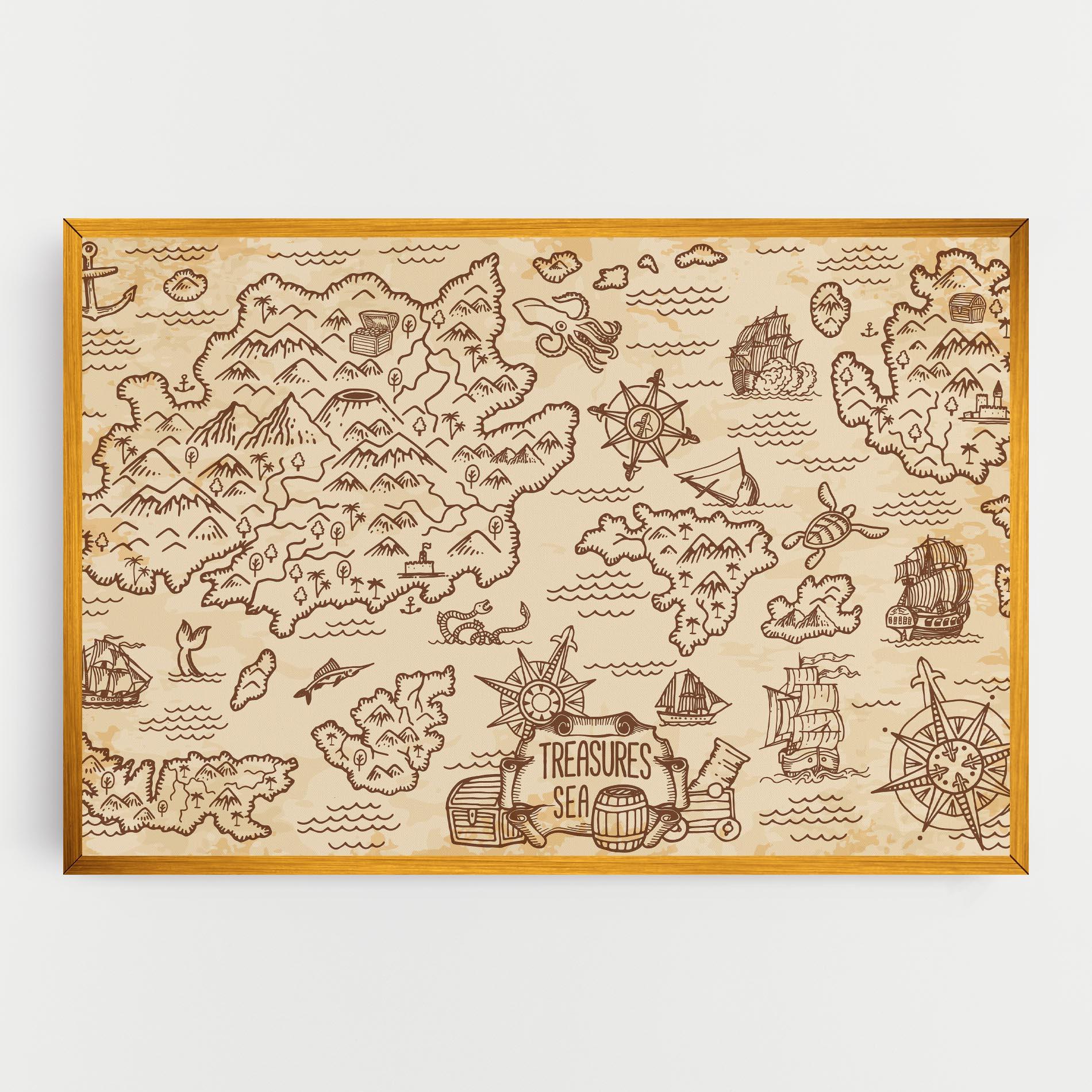 Tablou Canvas Cream Coffee Map mockup 0