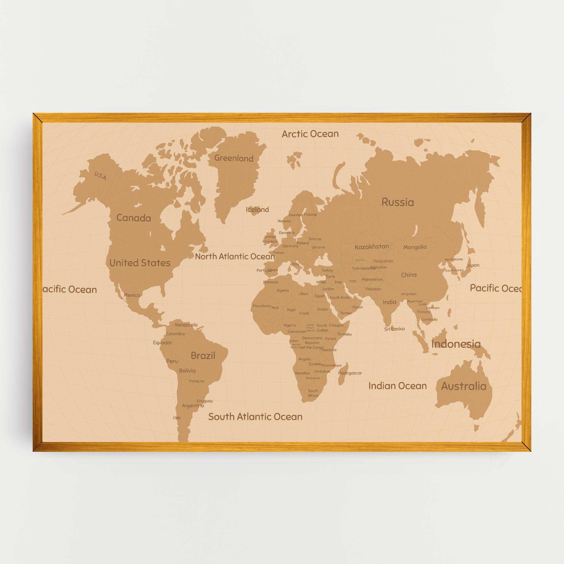 Tablou Canvas Ocean Old Map mockup 0