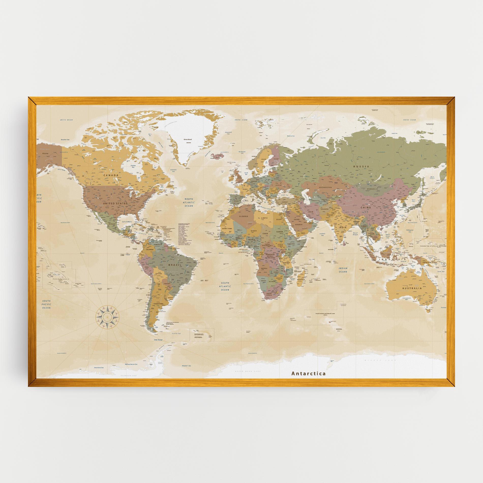 Tablou Canvas World Map Vintage mockup 0